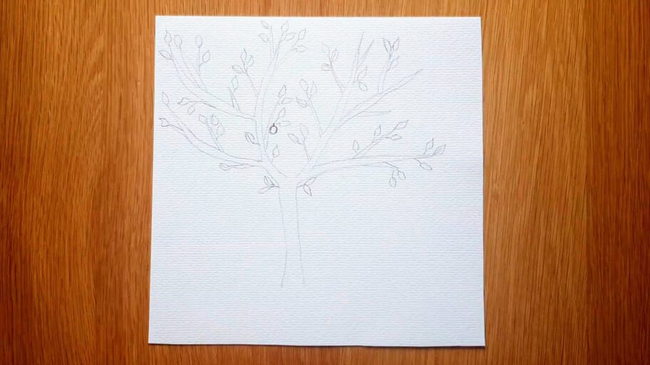 apple tree drawing easy