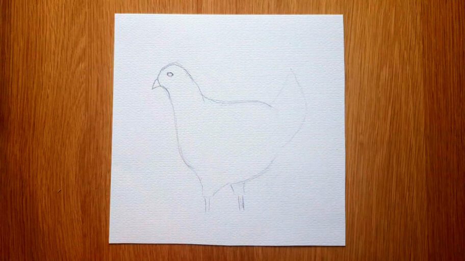 How to draw hen easy