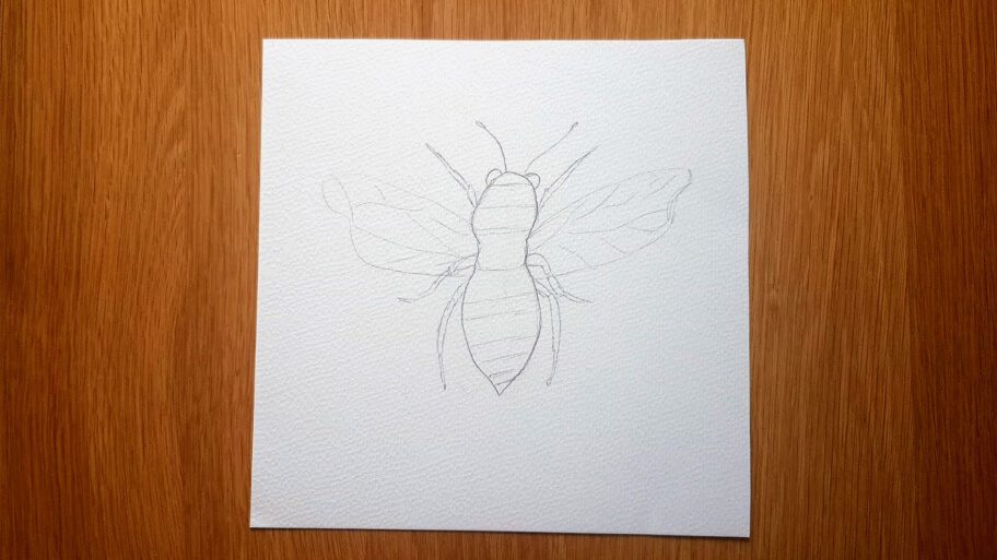 How to draw a simple bumble bee