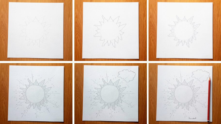 realistic sun drawings