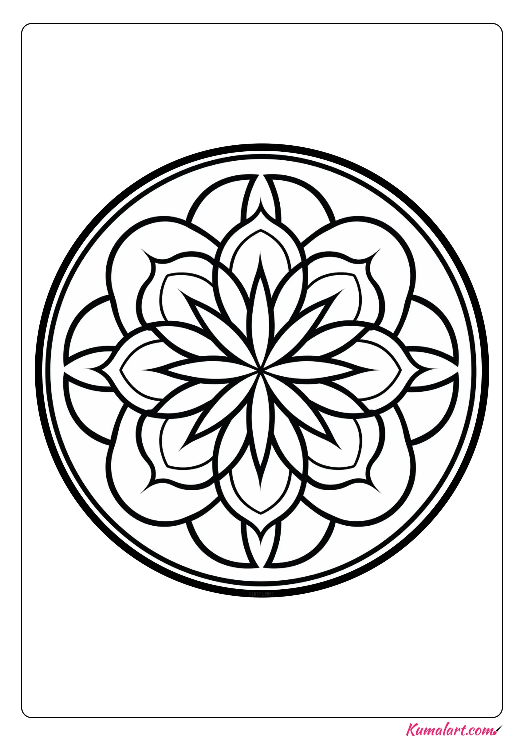 Abstract Floral Mandala Coloring Page