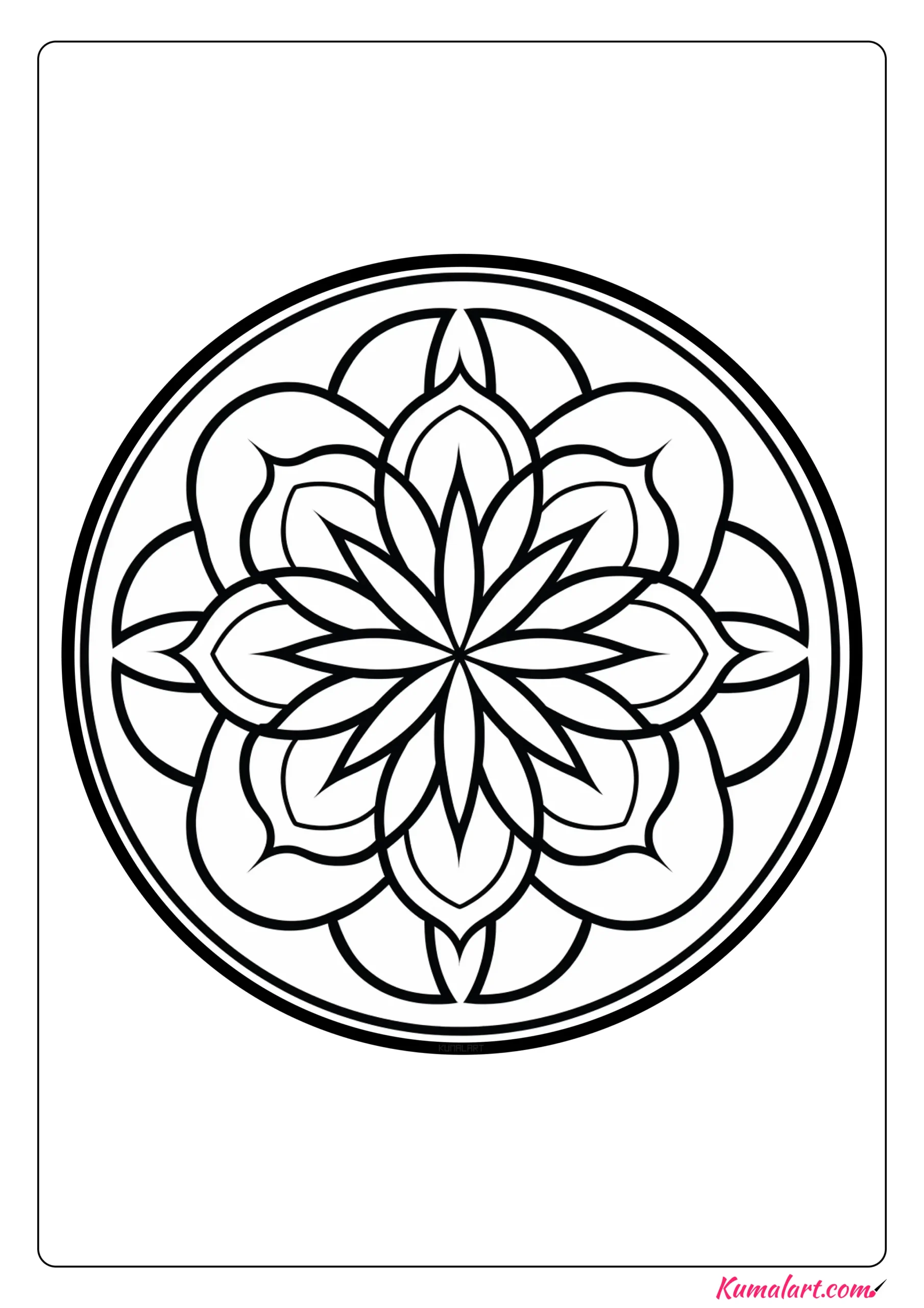 Abstract Flower Mandala Coloring Page