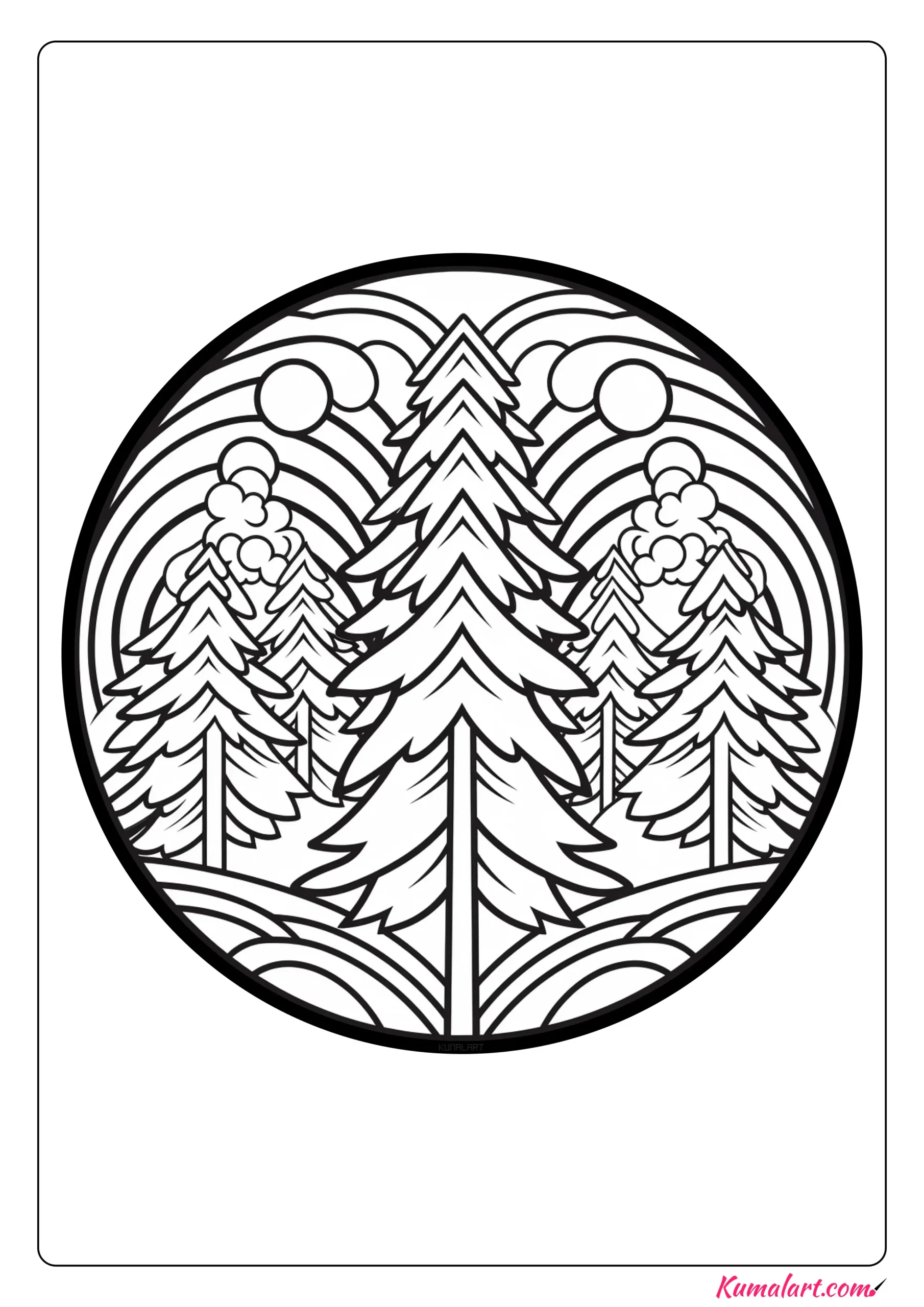 Abstract Forest Coloring Page