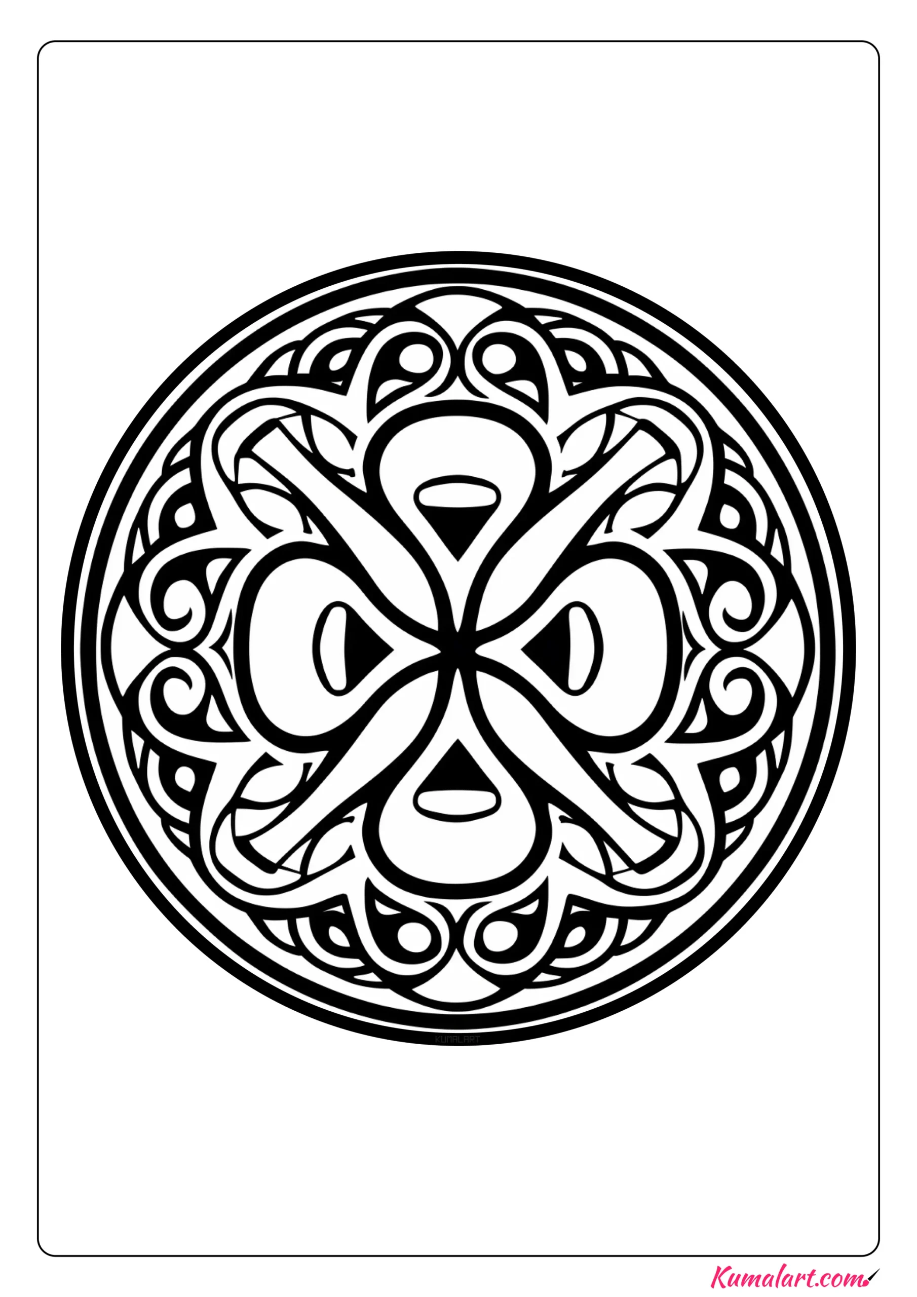 Abstract Shamrock St Patrick’s Day Mandala Coloring Page