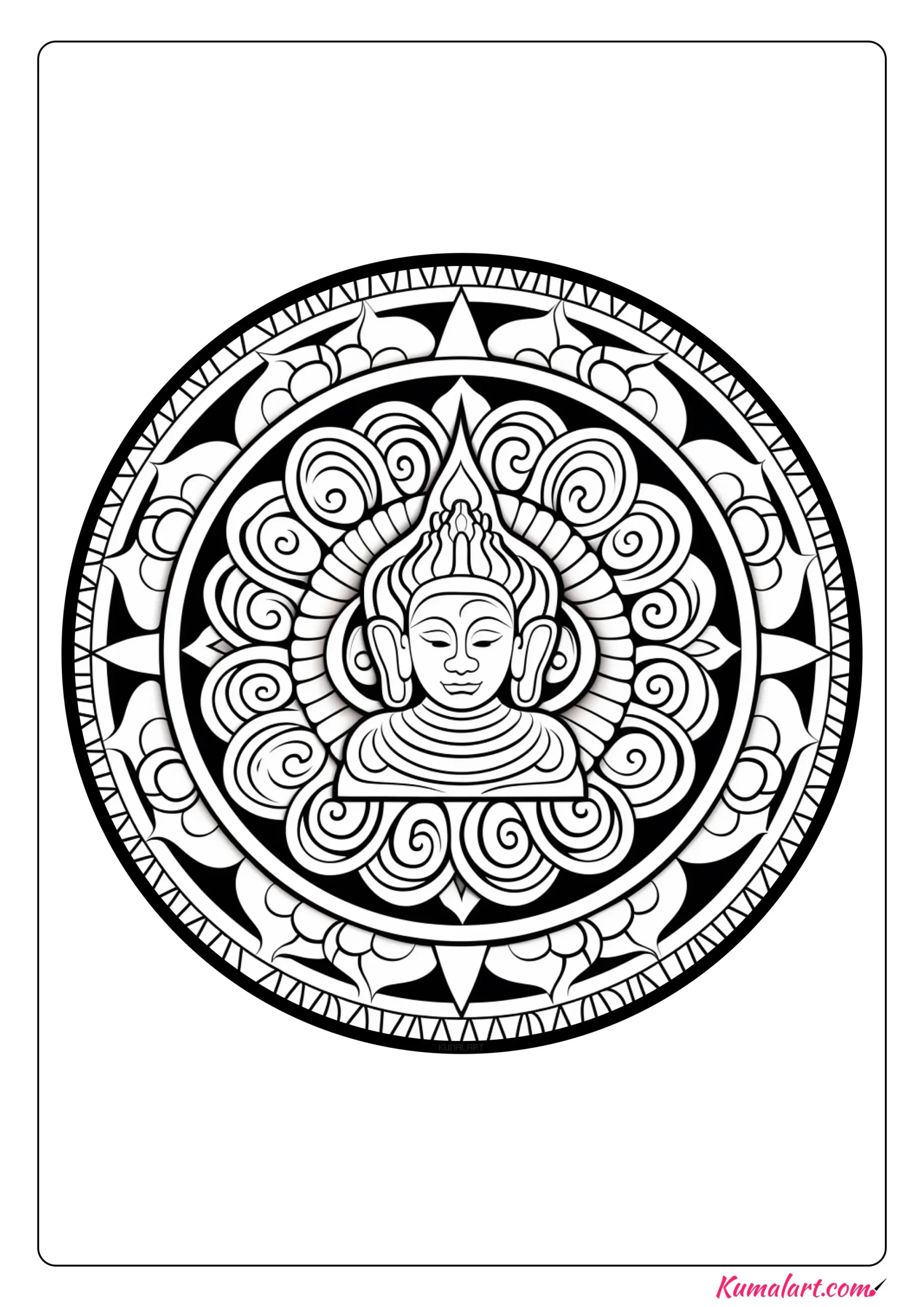 Accepting Buddhist Coloring Page