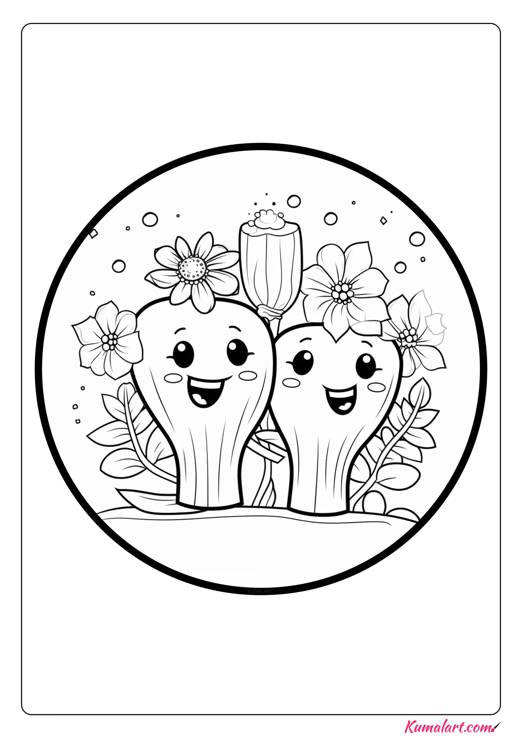 Adorable Tooth Brushing Coloring Page