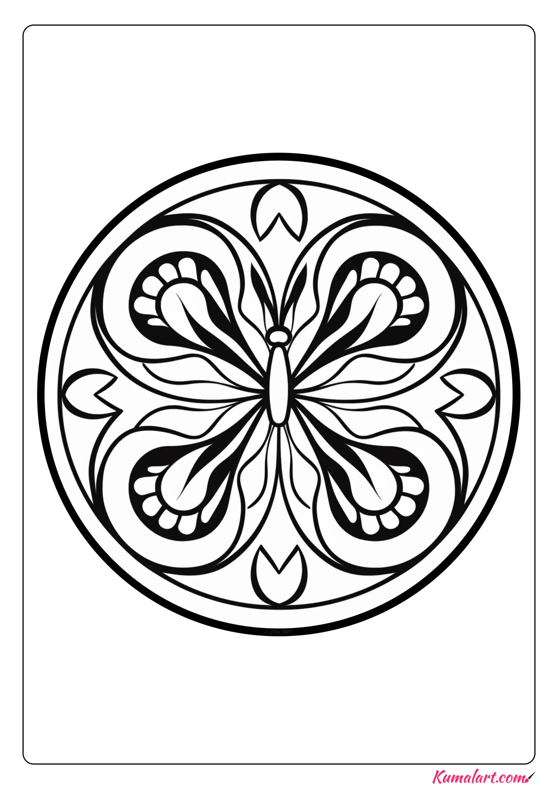 Alan the Butterfly Mandala Coloring Page