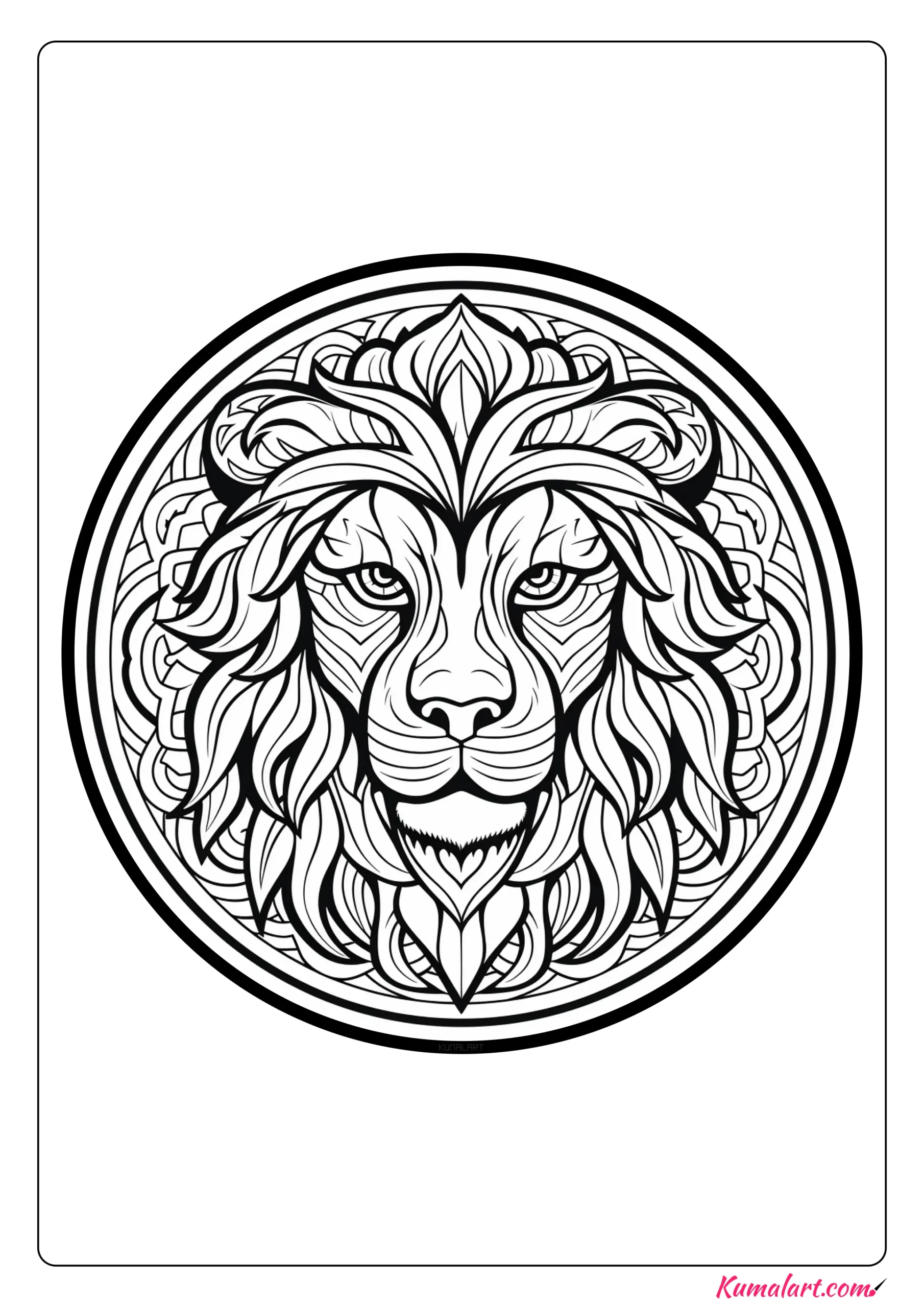 Alan the Lion Mandala Coloring Page