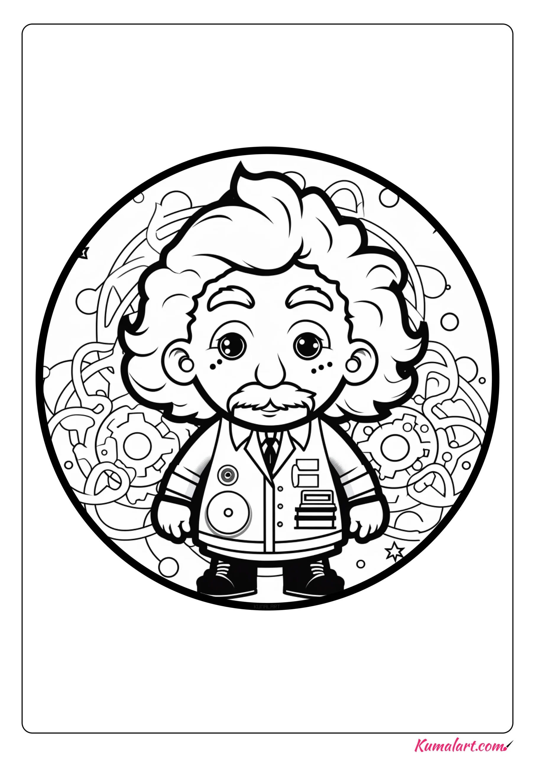 Albert Einstein Coloring Page For Kids