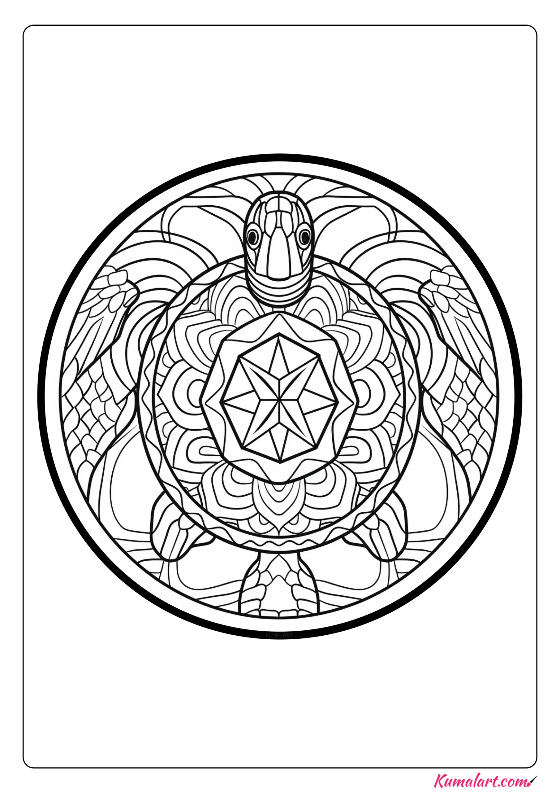 Alex the Turtle Mandala Coloring Page