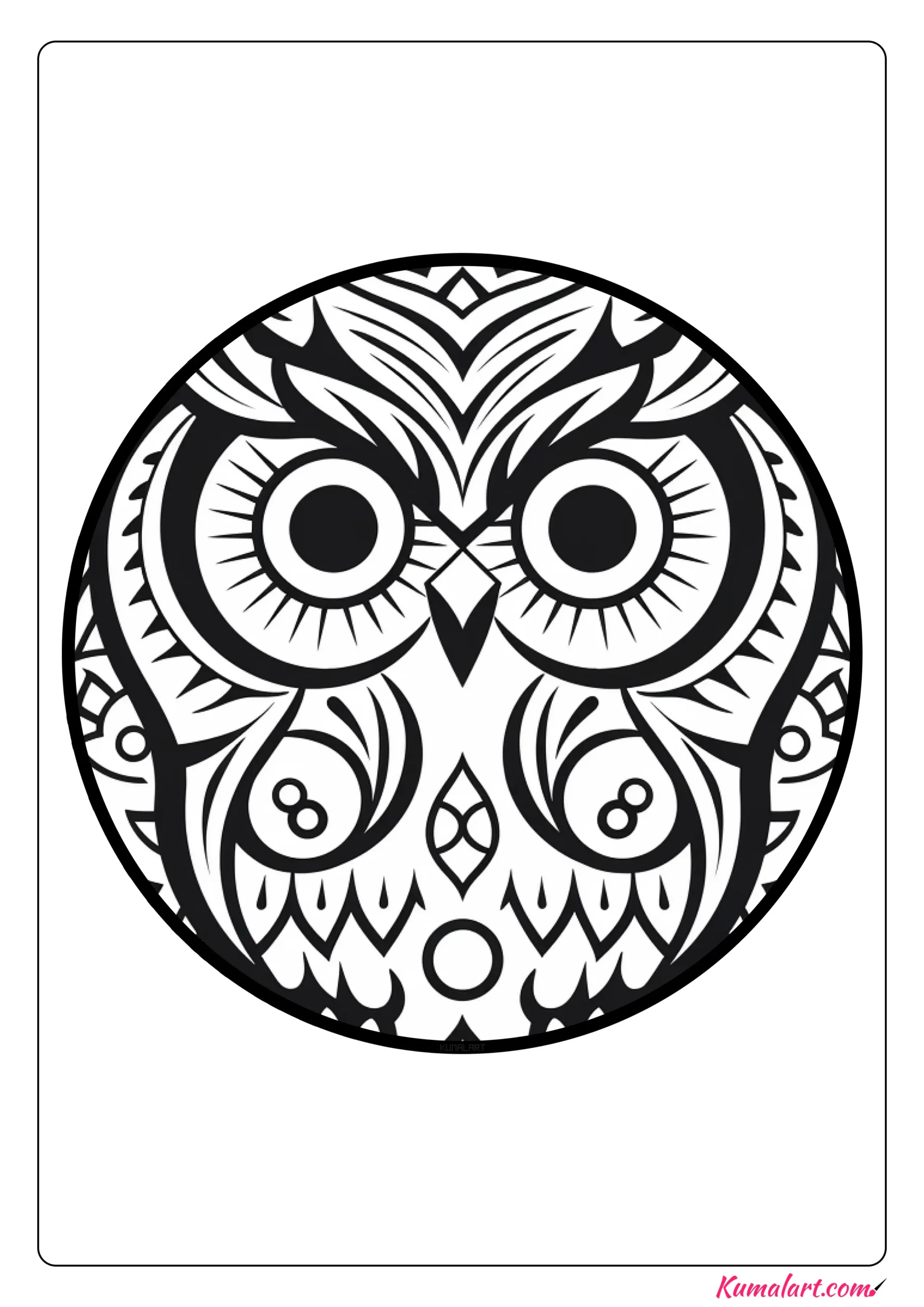 Alice the Owl Mandala Coloring Page