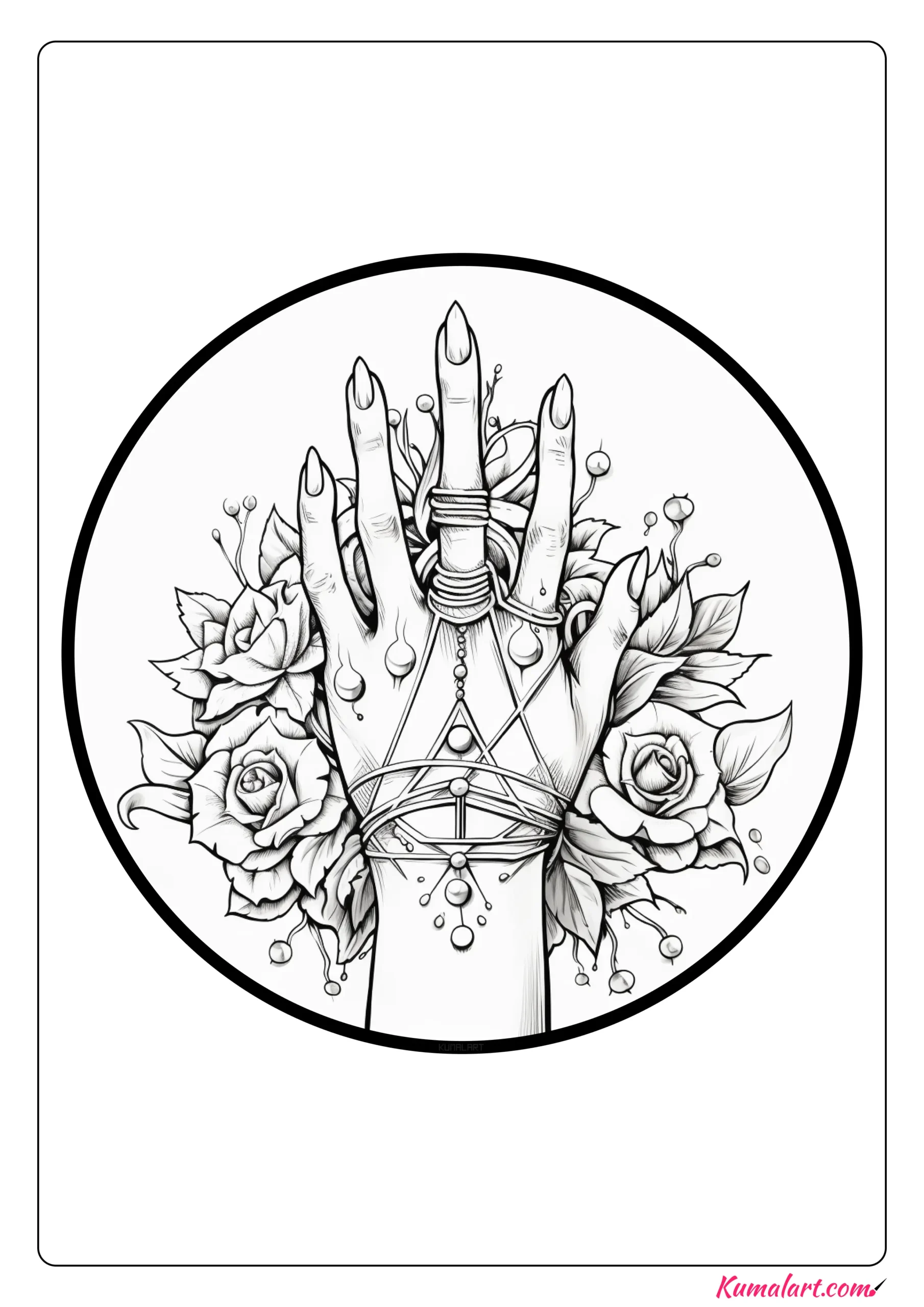 Alluring Long Nails Coloring Page