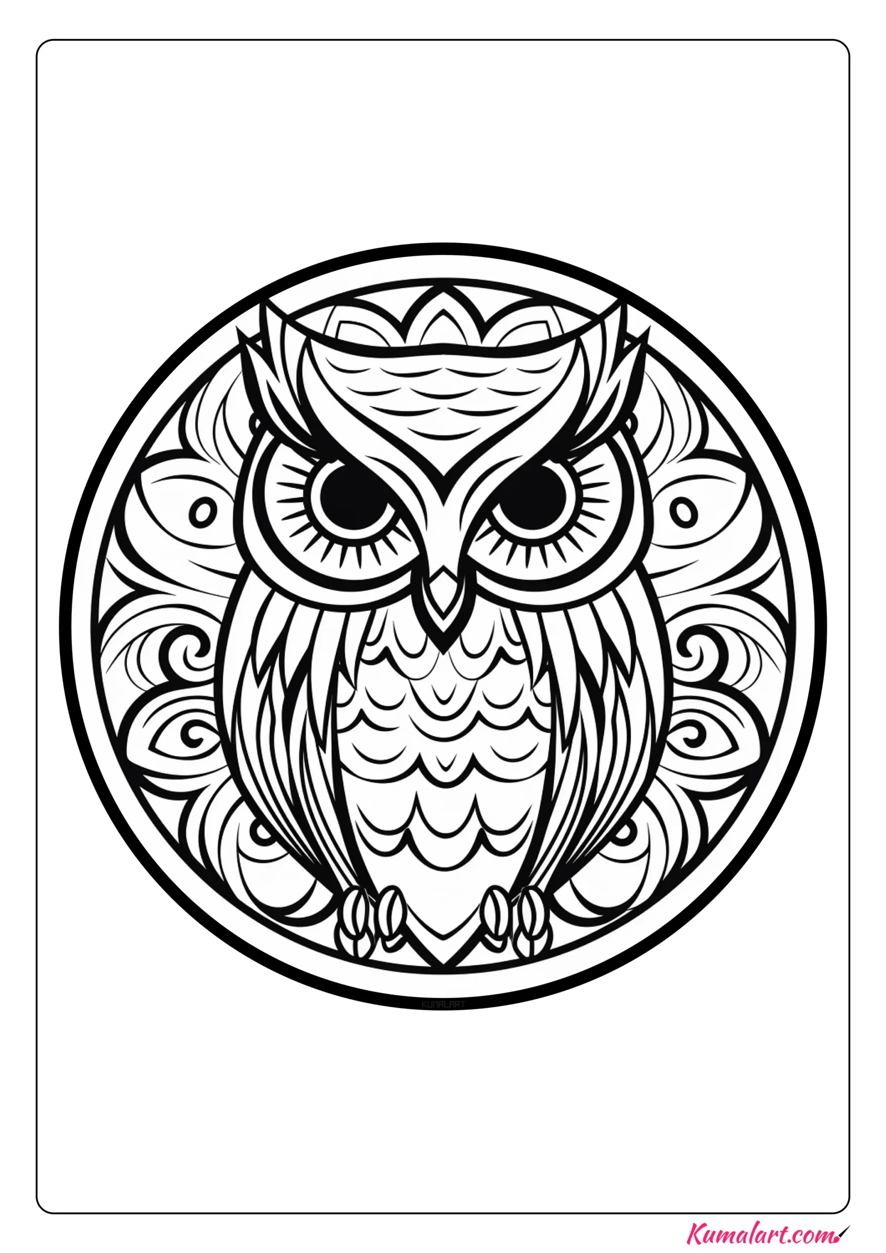 Amelia the Owl Mandala Coloring Page