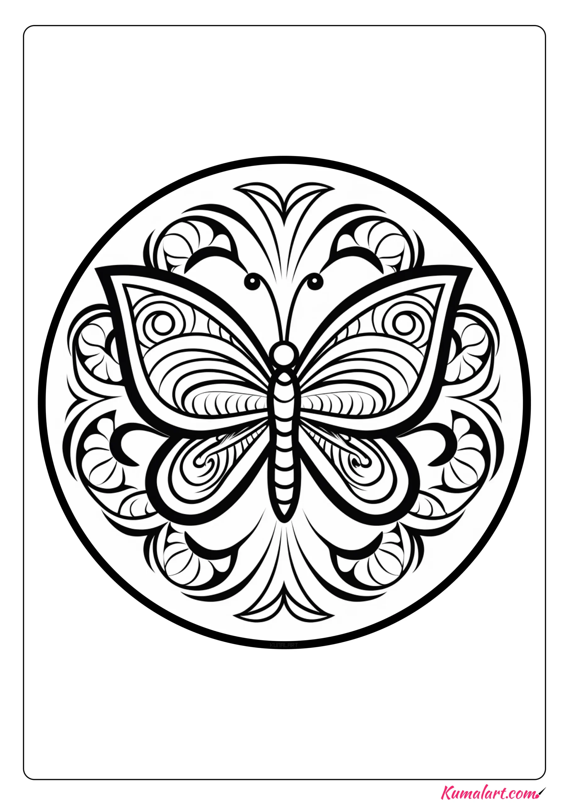 Animal Mandala Coloring Pages Butterfly Mandala Coloring Page