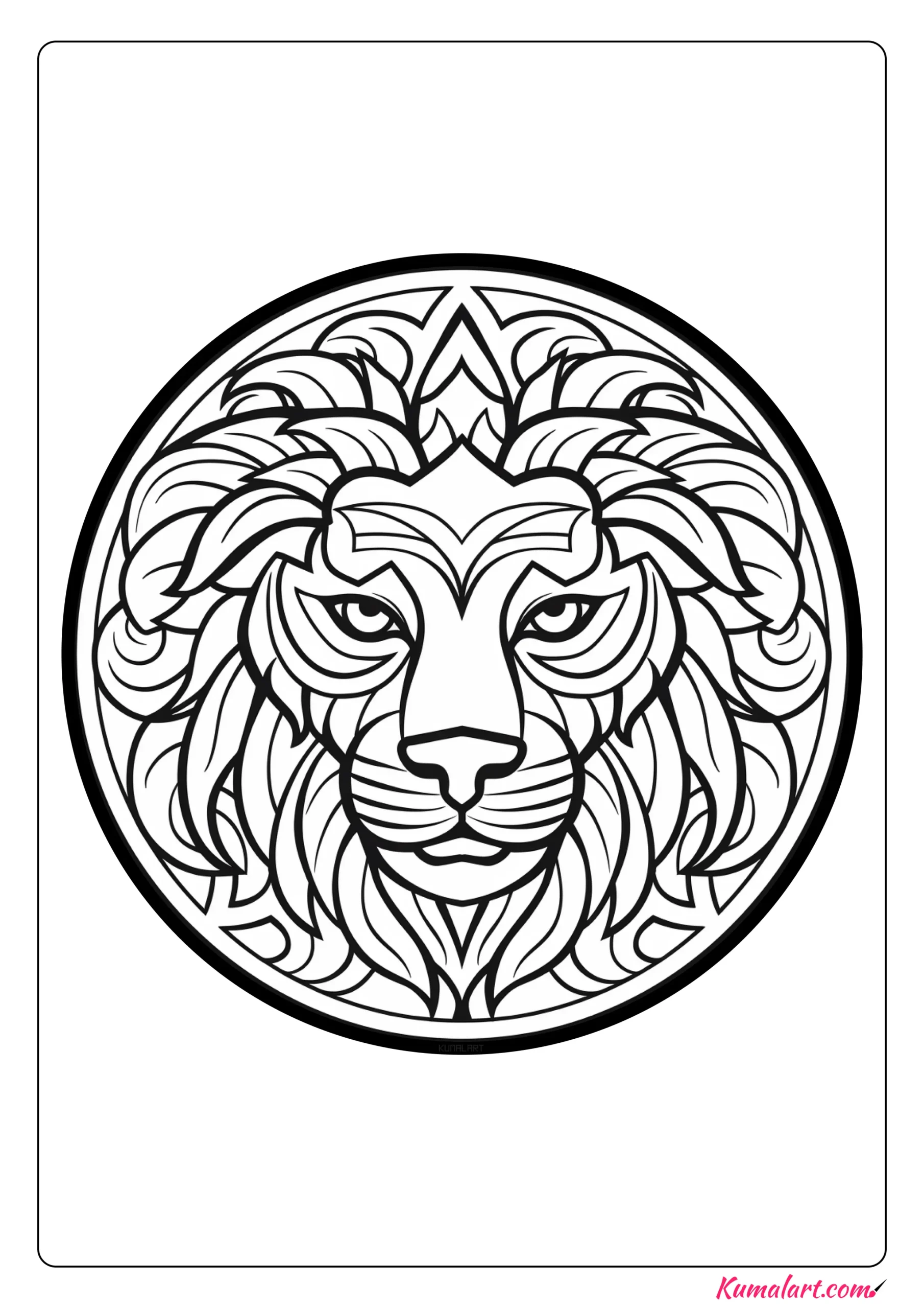 Anna the Lion Mandala Coloring Page