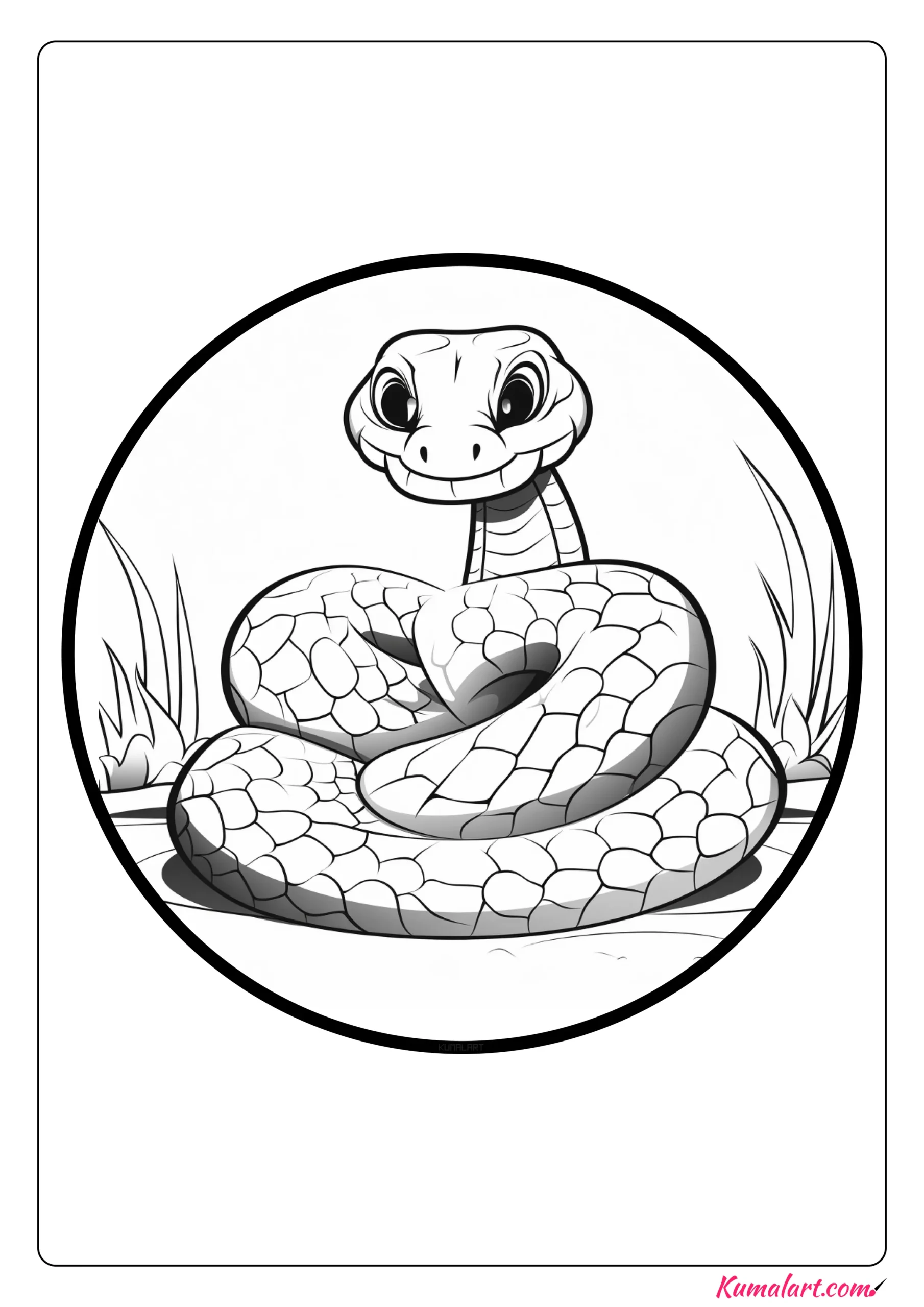Baded Rock Rattle Snake Coloring Page