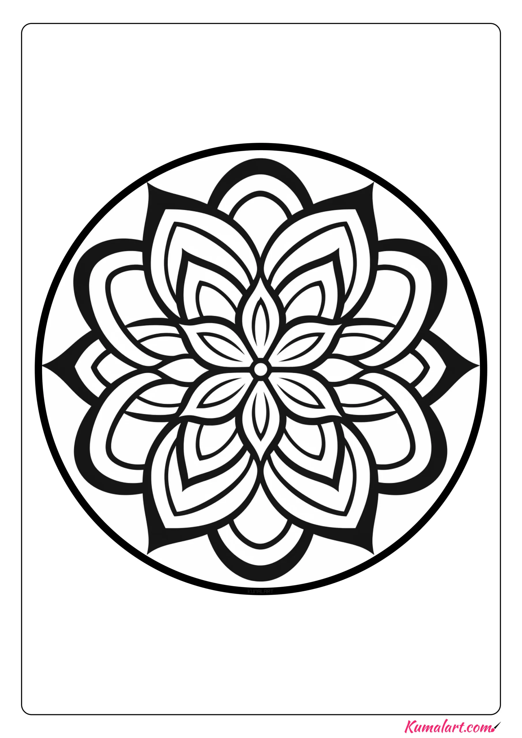 Beautiful Floral Mandala Coloring Page