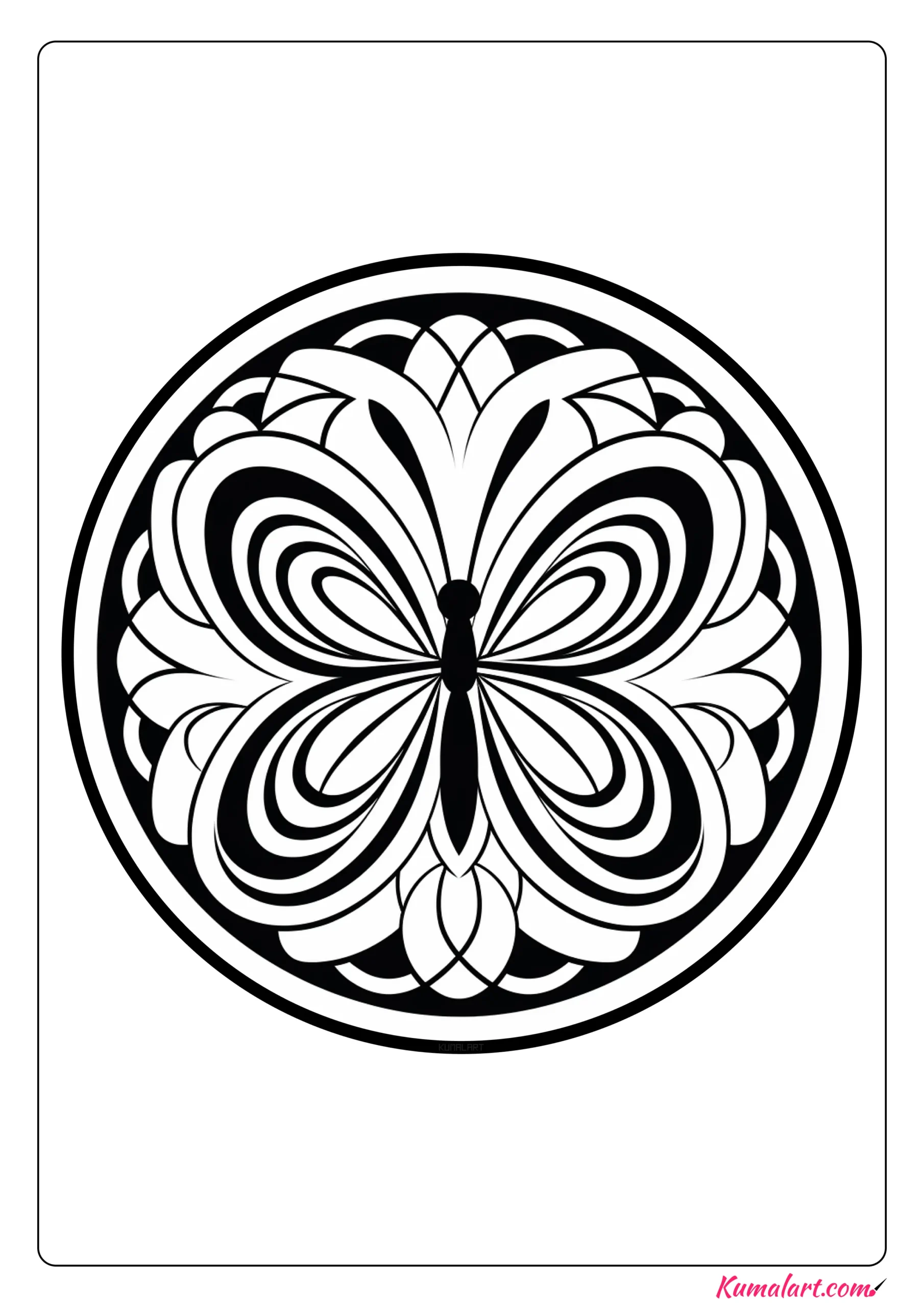 Bella the Butterfly Mandala Coloring Page