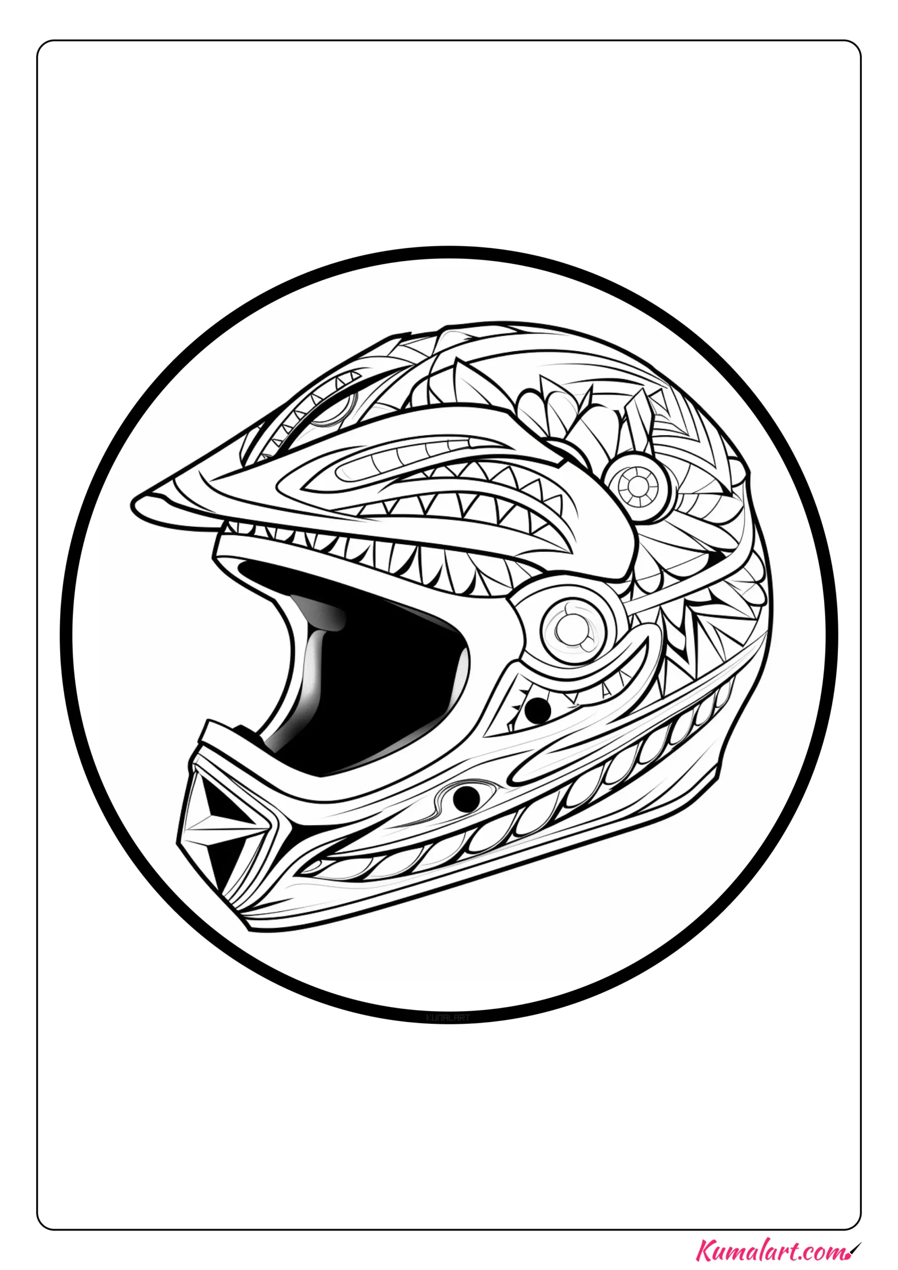 Brave Dirt Bike Helmet Coloring Page