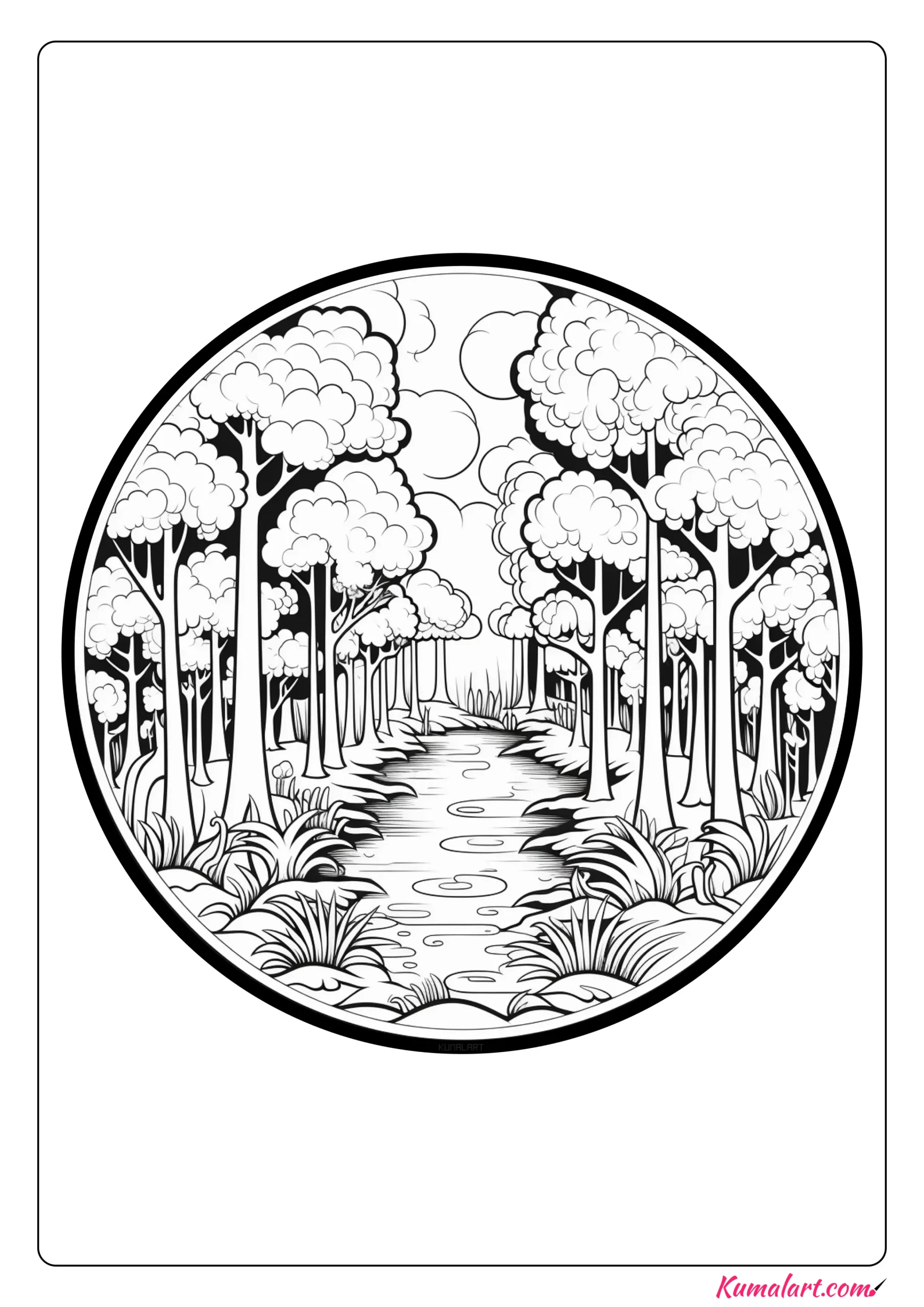 Breathtaking Rainforest Coloring Page
