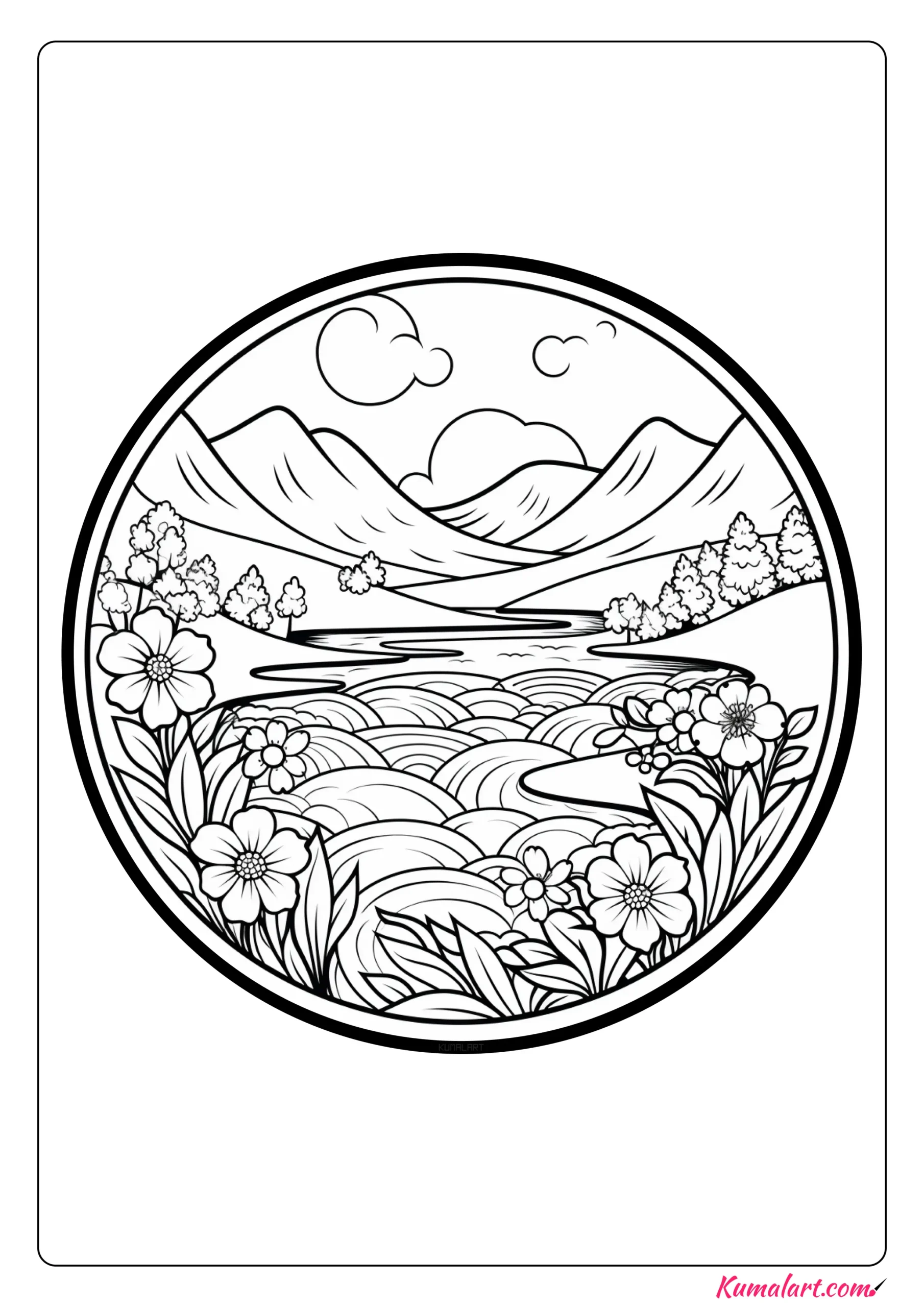Bright Spring Coloring Page