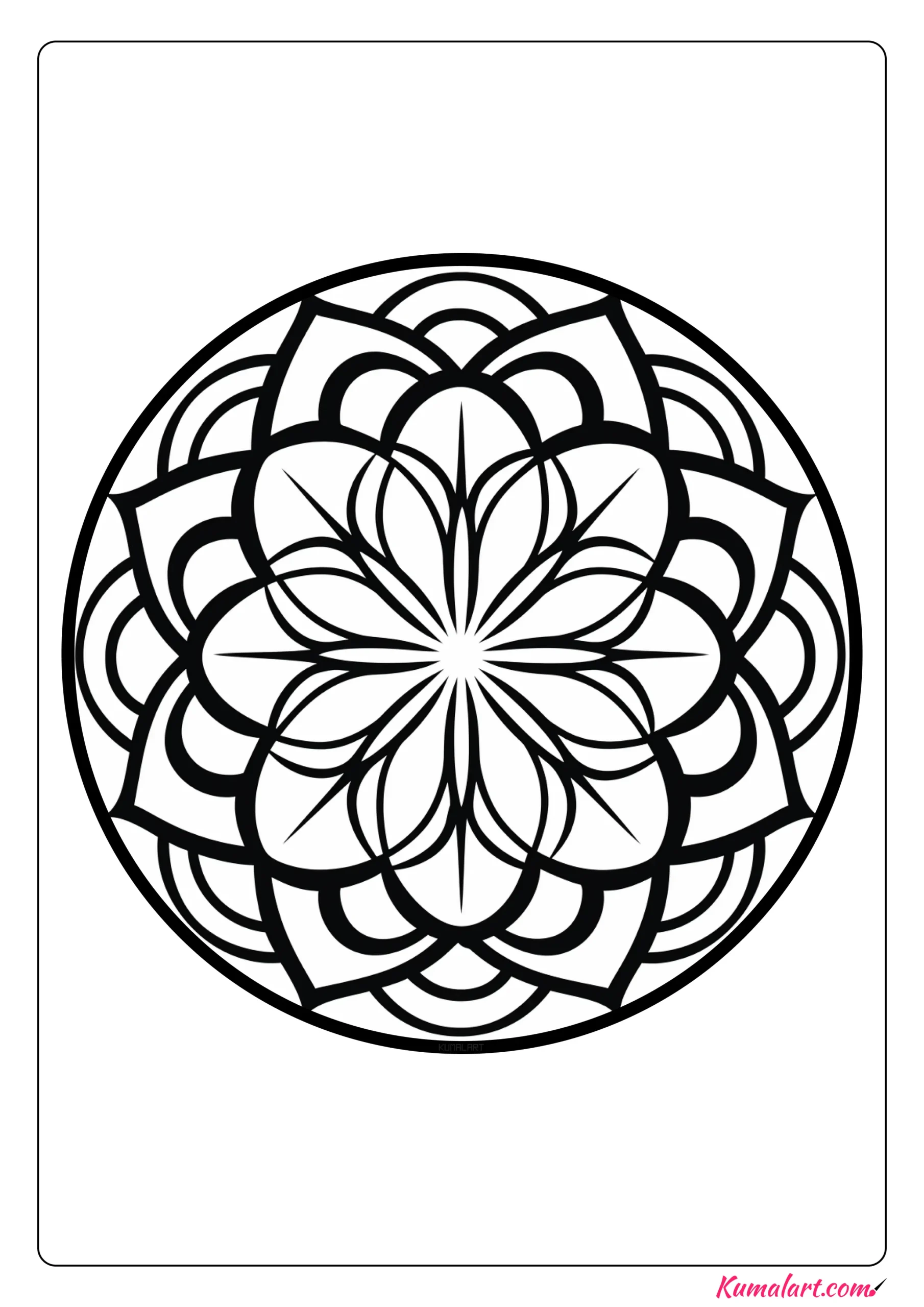 Bright Star Floral Coloring Page