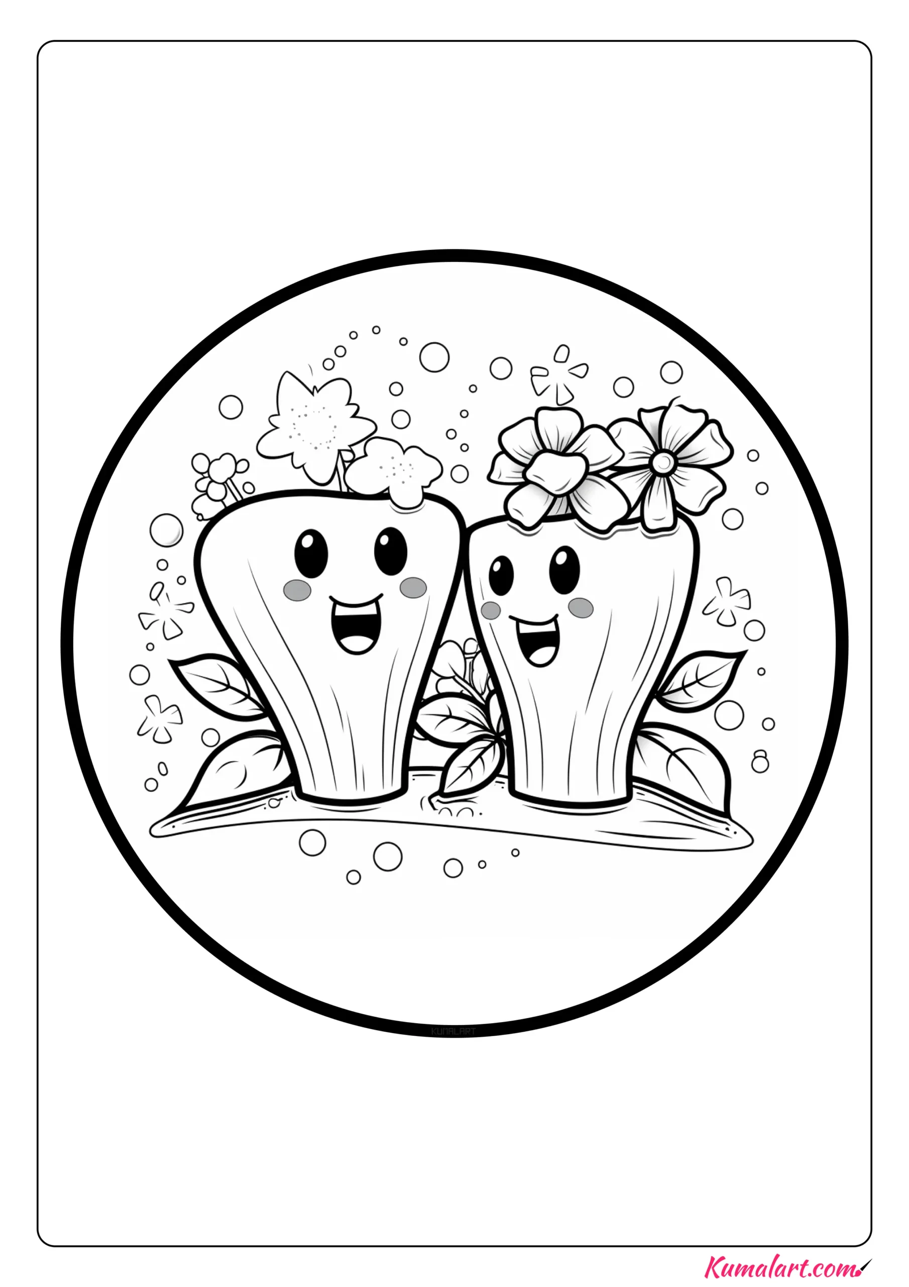 Charming Tooth Brushing Coloring Page