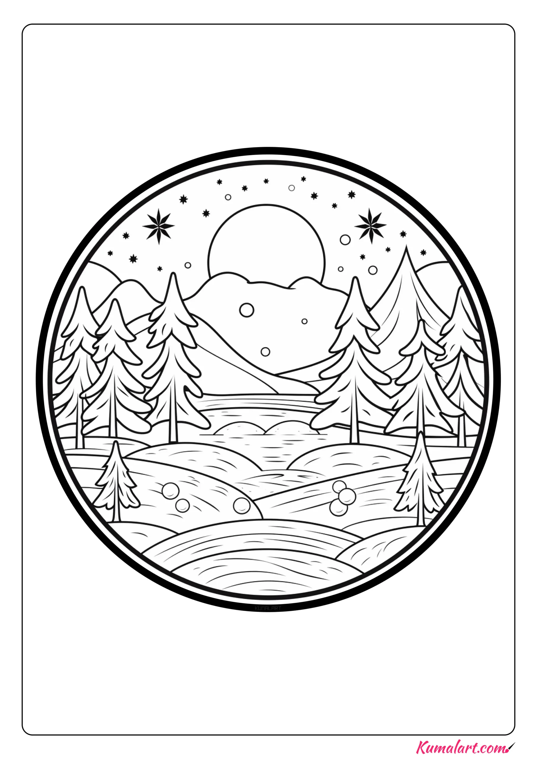 Chilly Winter Mandala Coloring Page