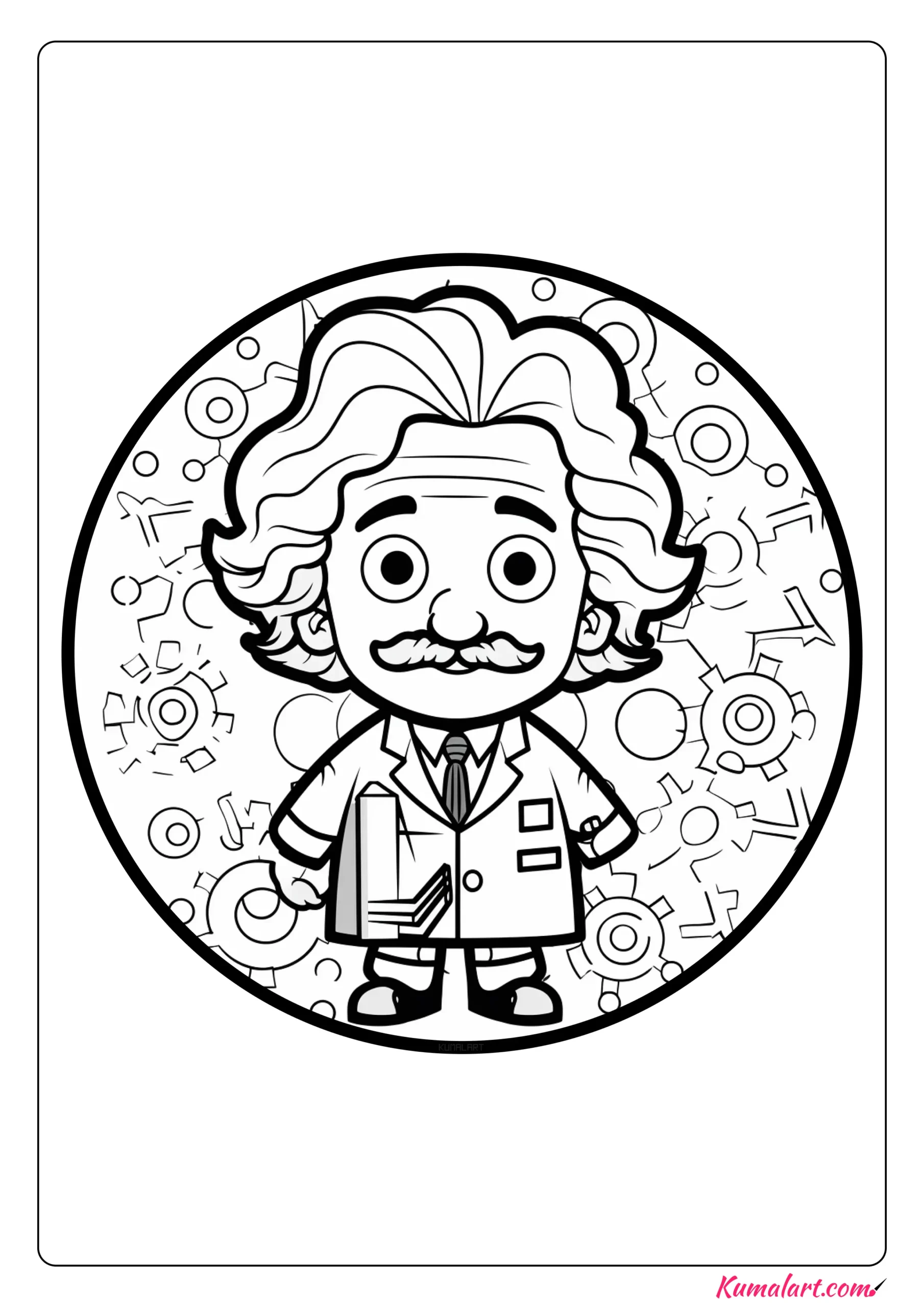 Clever Albert Einstein Coloring Page