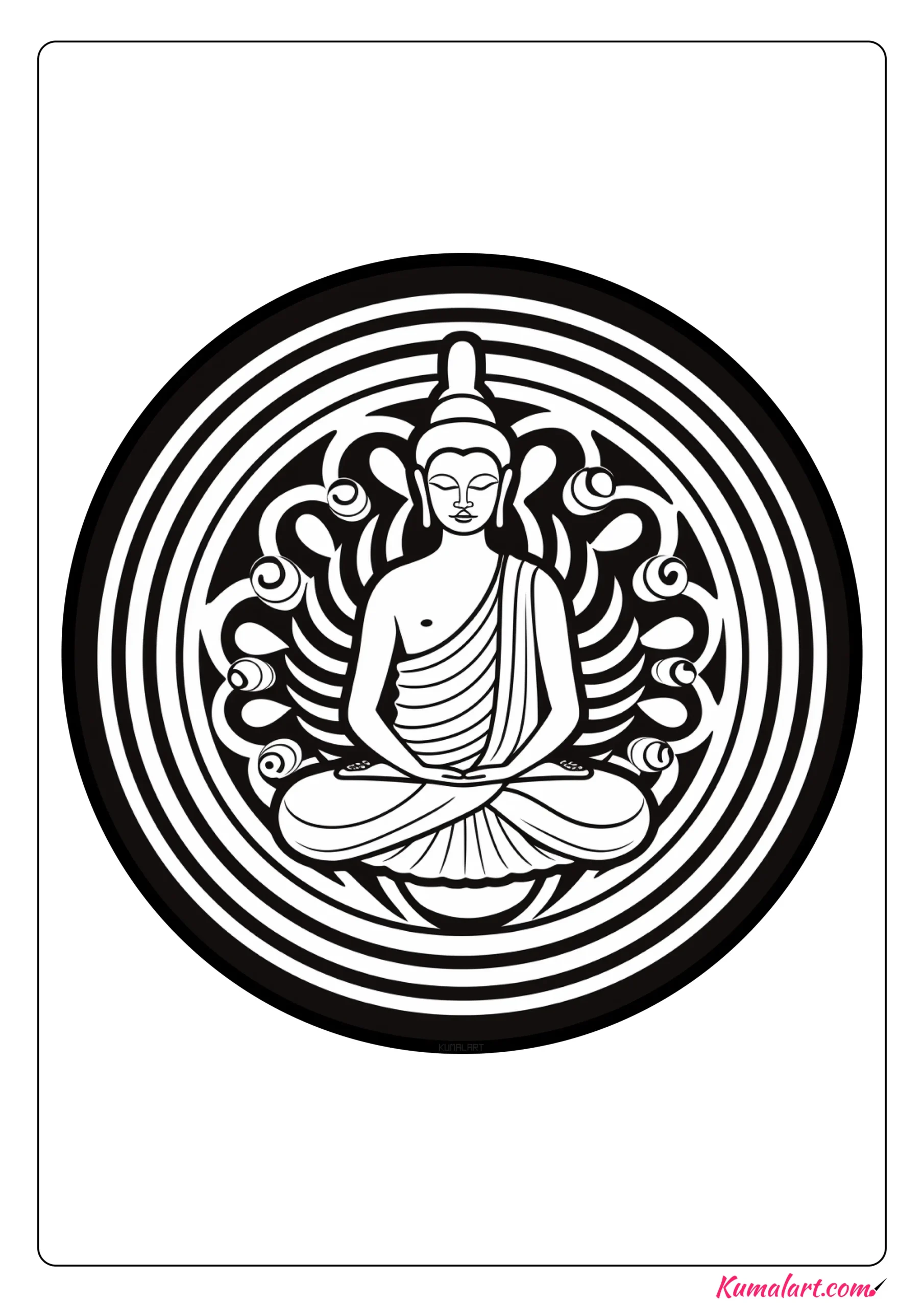 Compassionate Buddhist Coloring Page