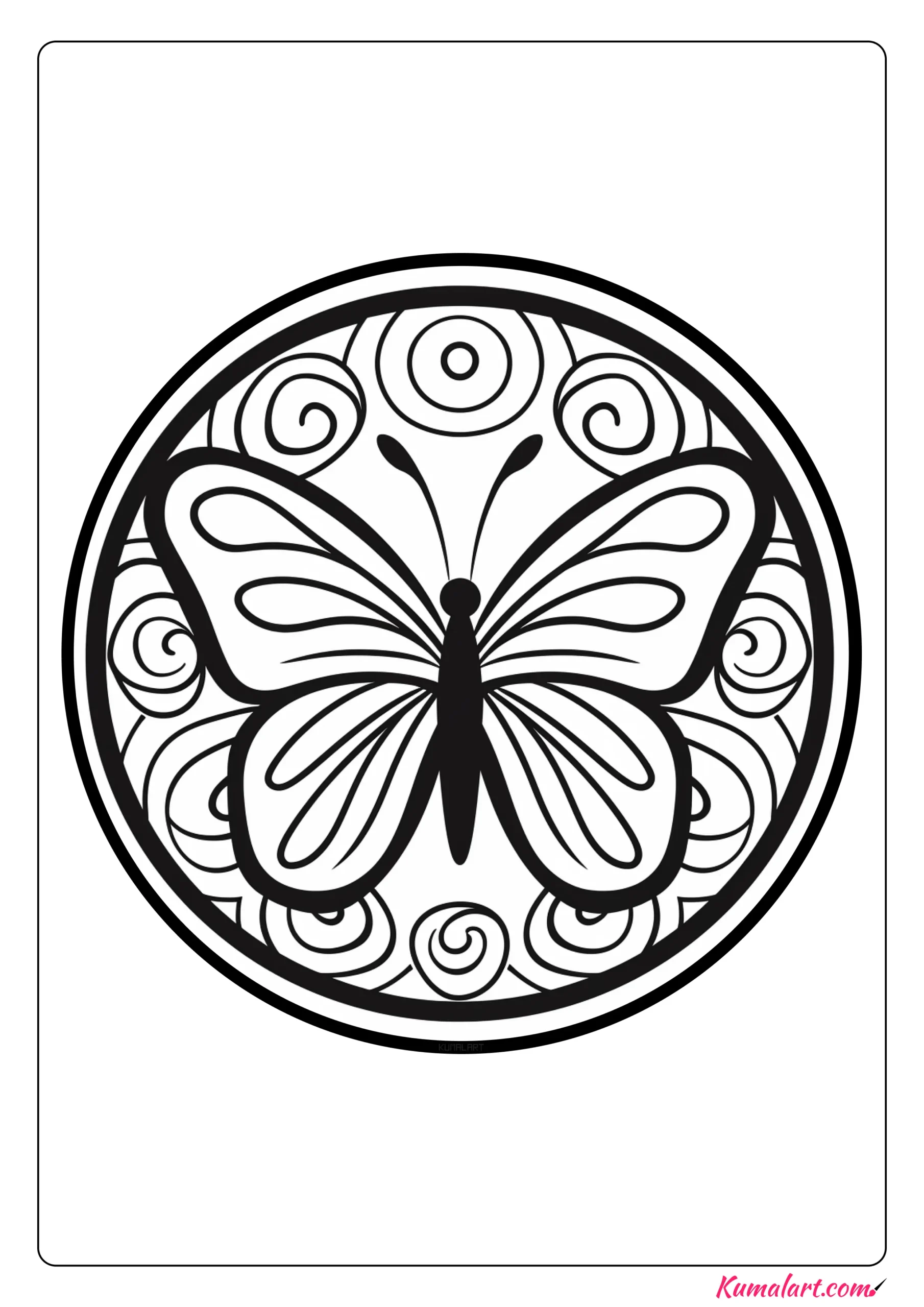 Cooper the Butterfly Mandala Coloring Page