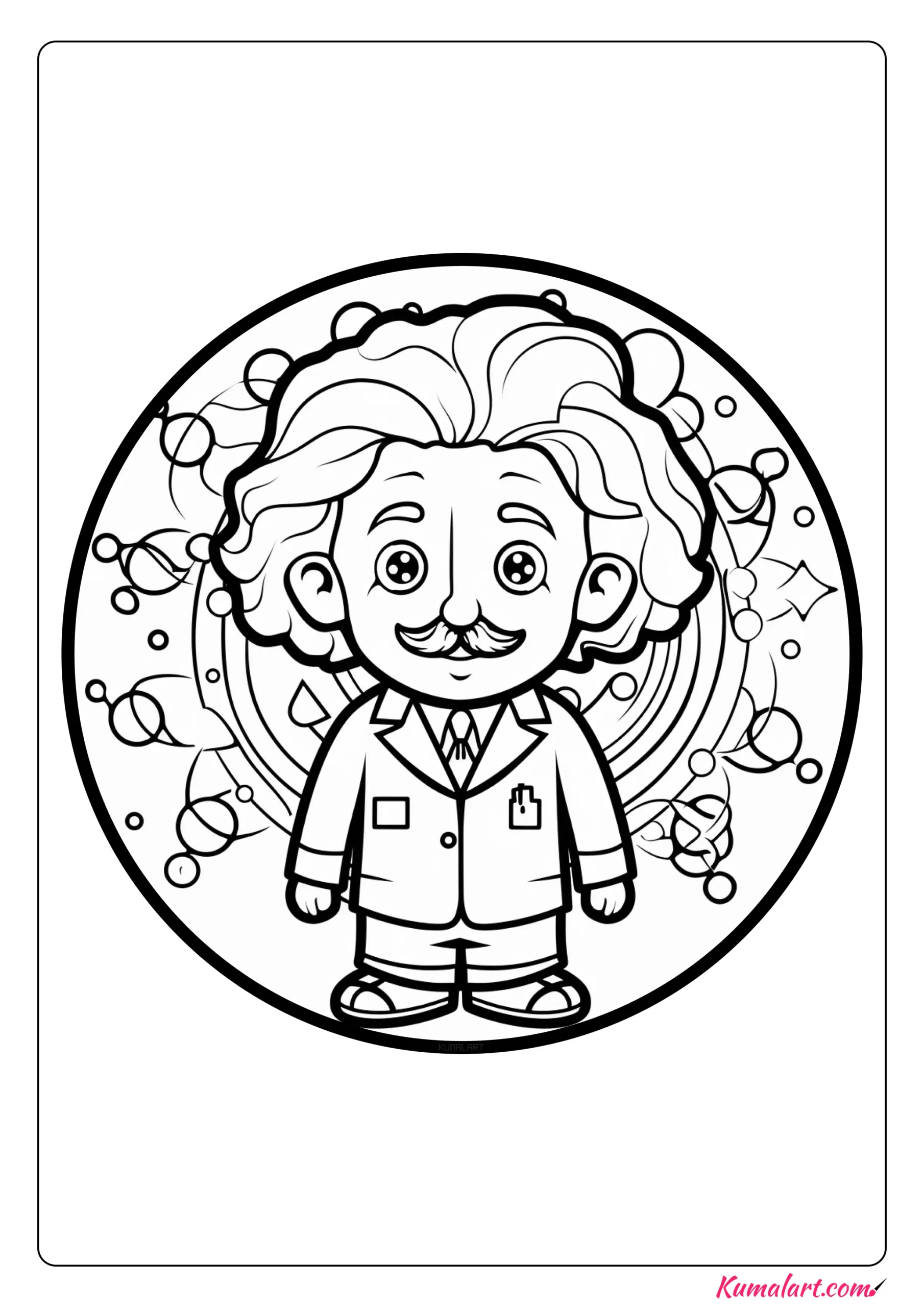 Creative Albert Einstein Coloring Page