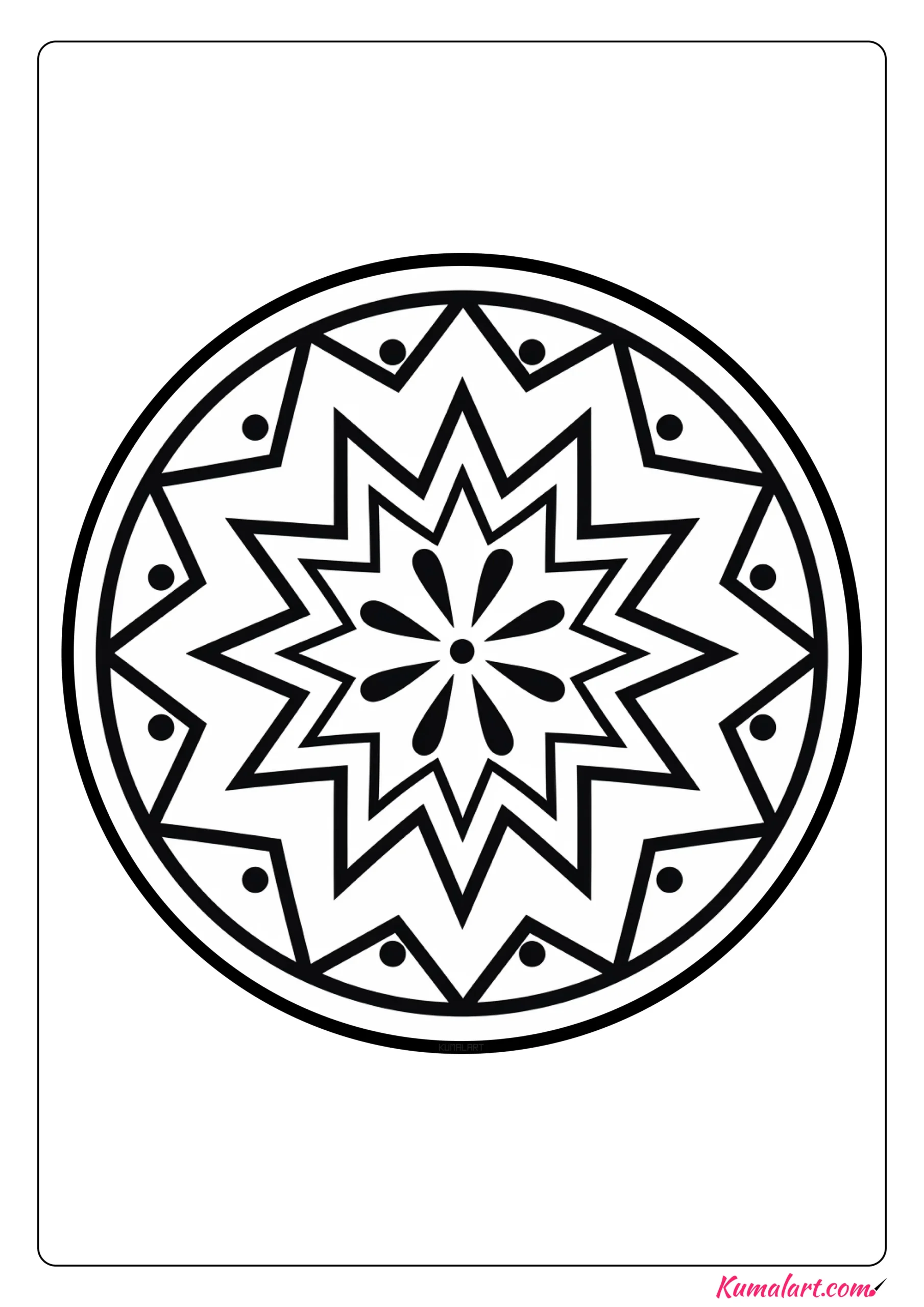Creative Star Mandala Coloring Page