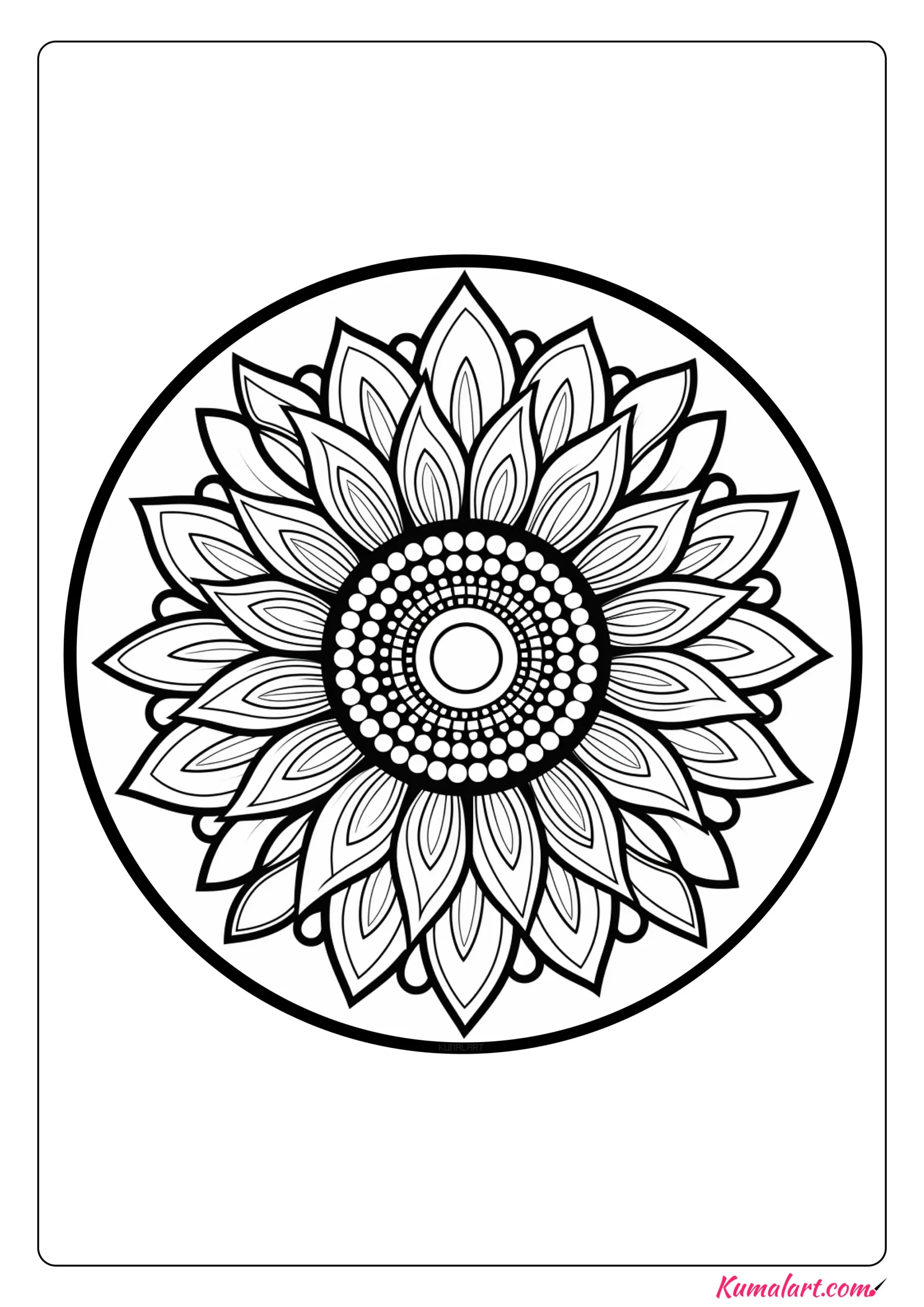 Creative Sunflower Mandala Coloring Page