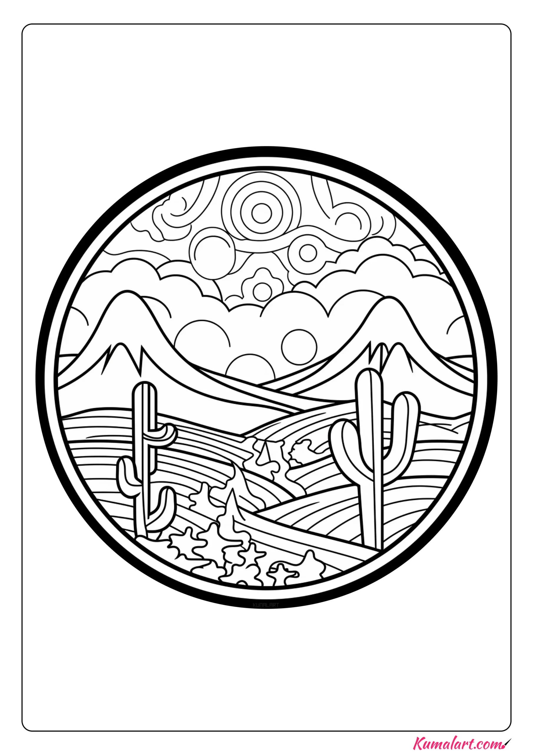 Desert Mandala Coloring Page