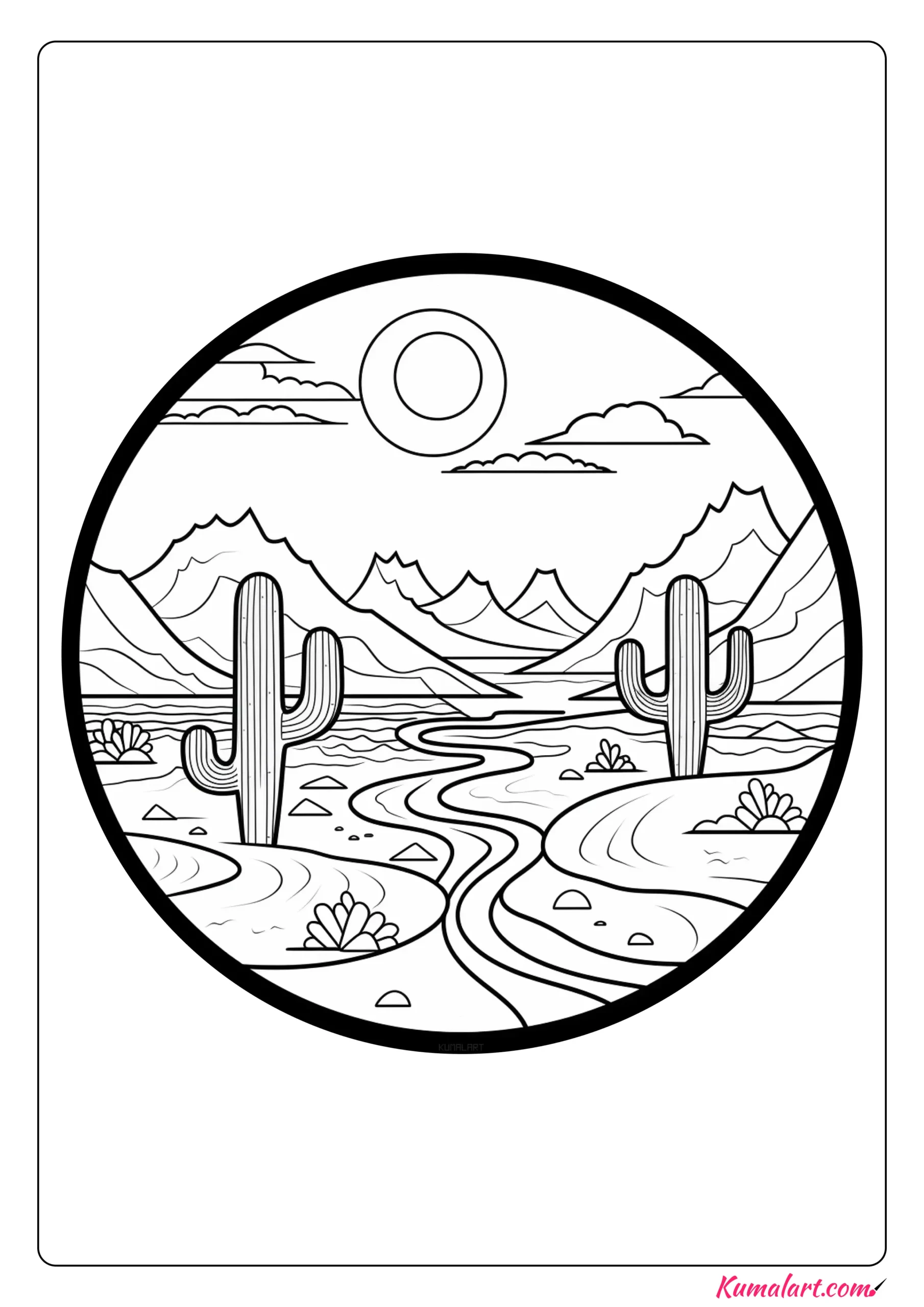 Desolate Desert Mandala Coloring Page