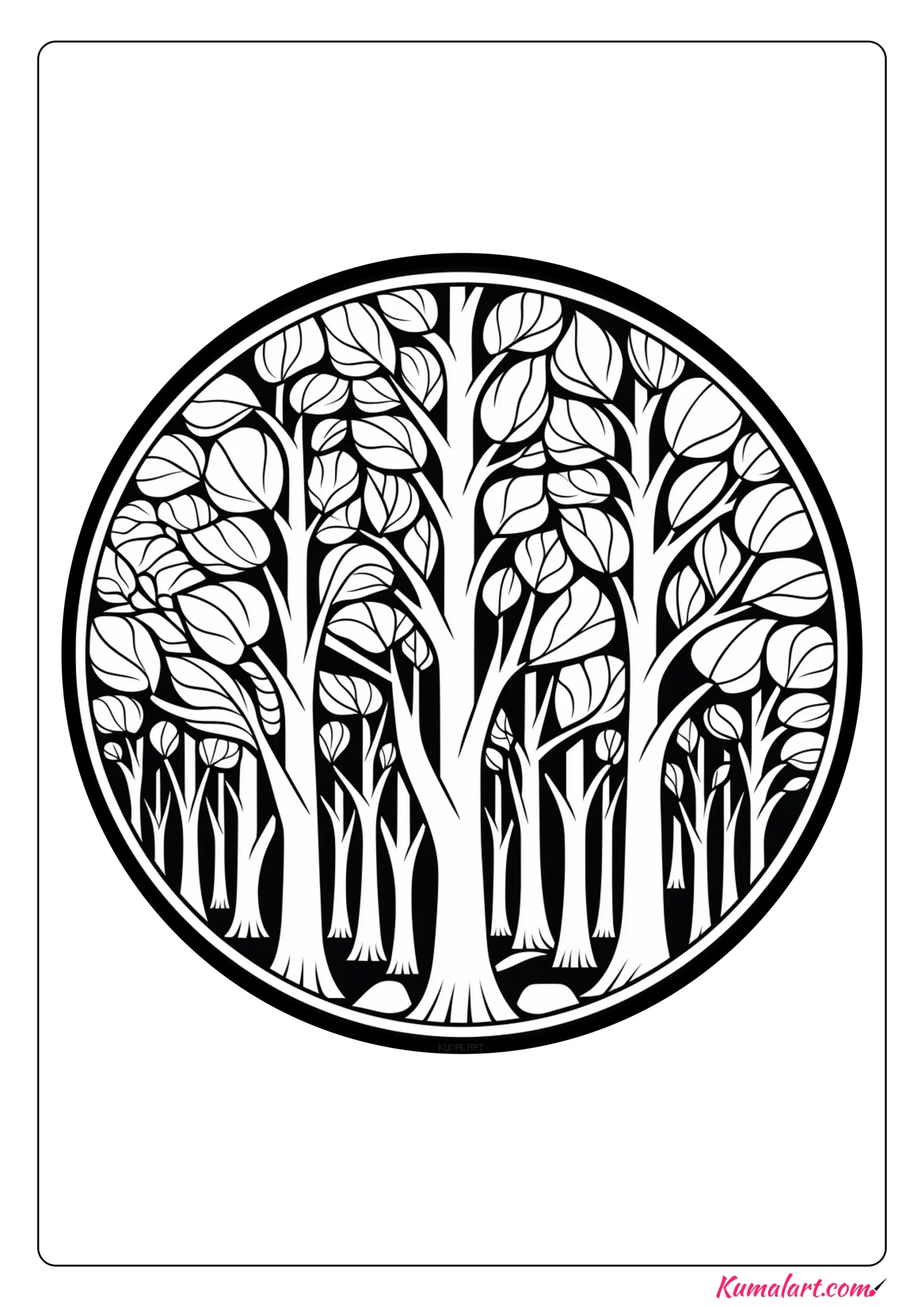 Diverse Forest Coloring Page