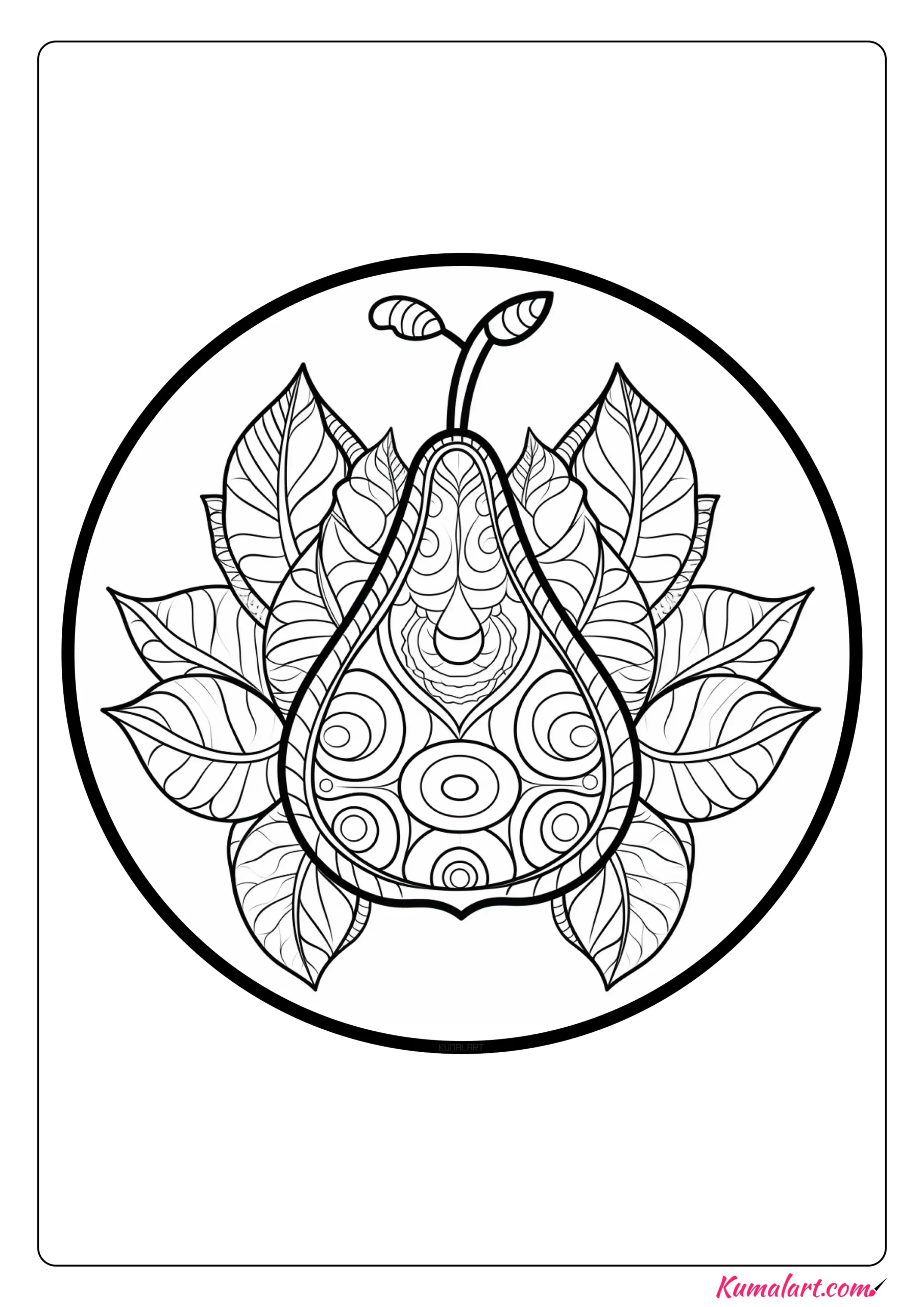 Elongated Pear Coloring Page