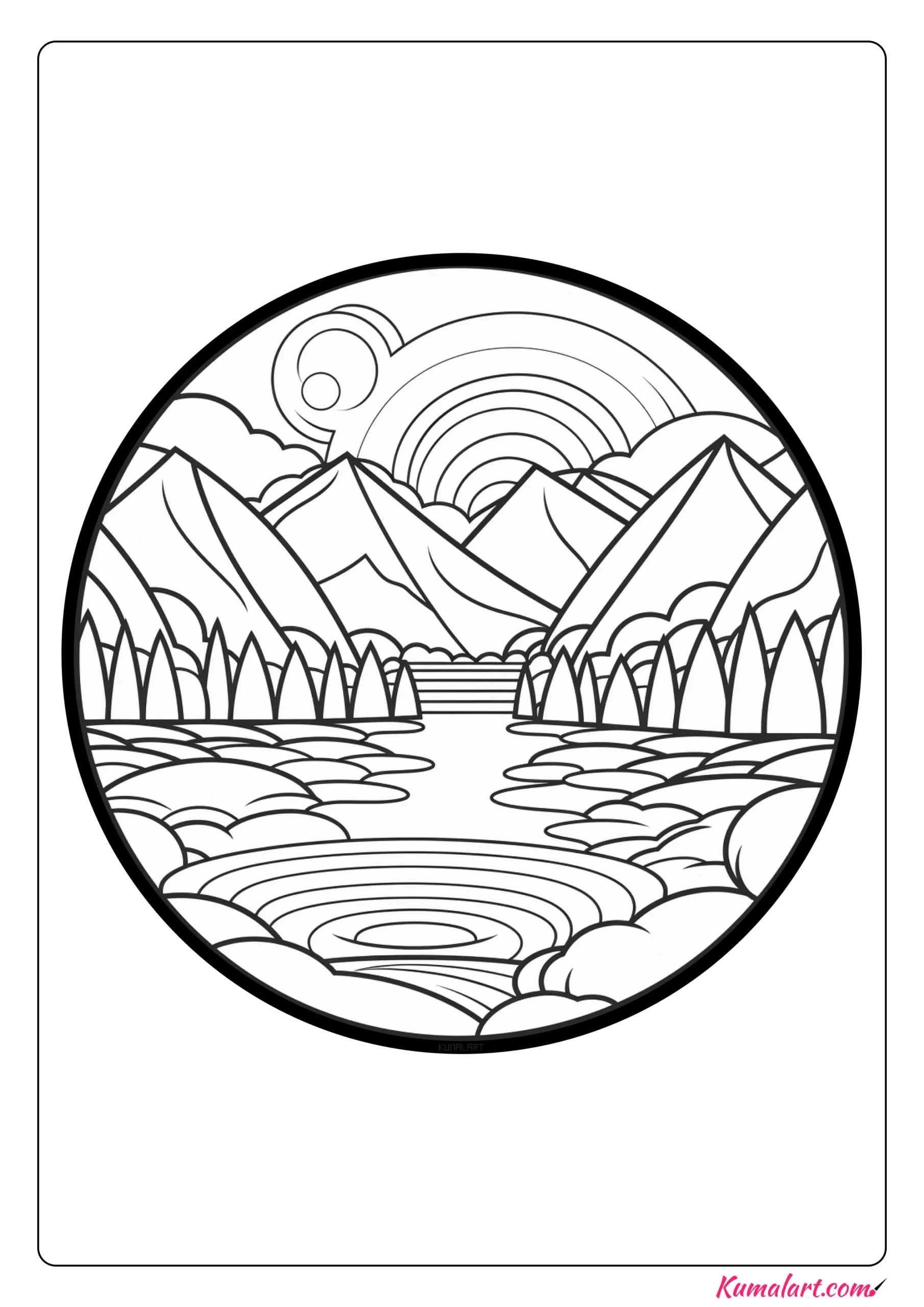 Endless River Mandala Coloring Page