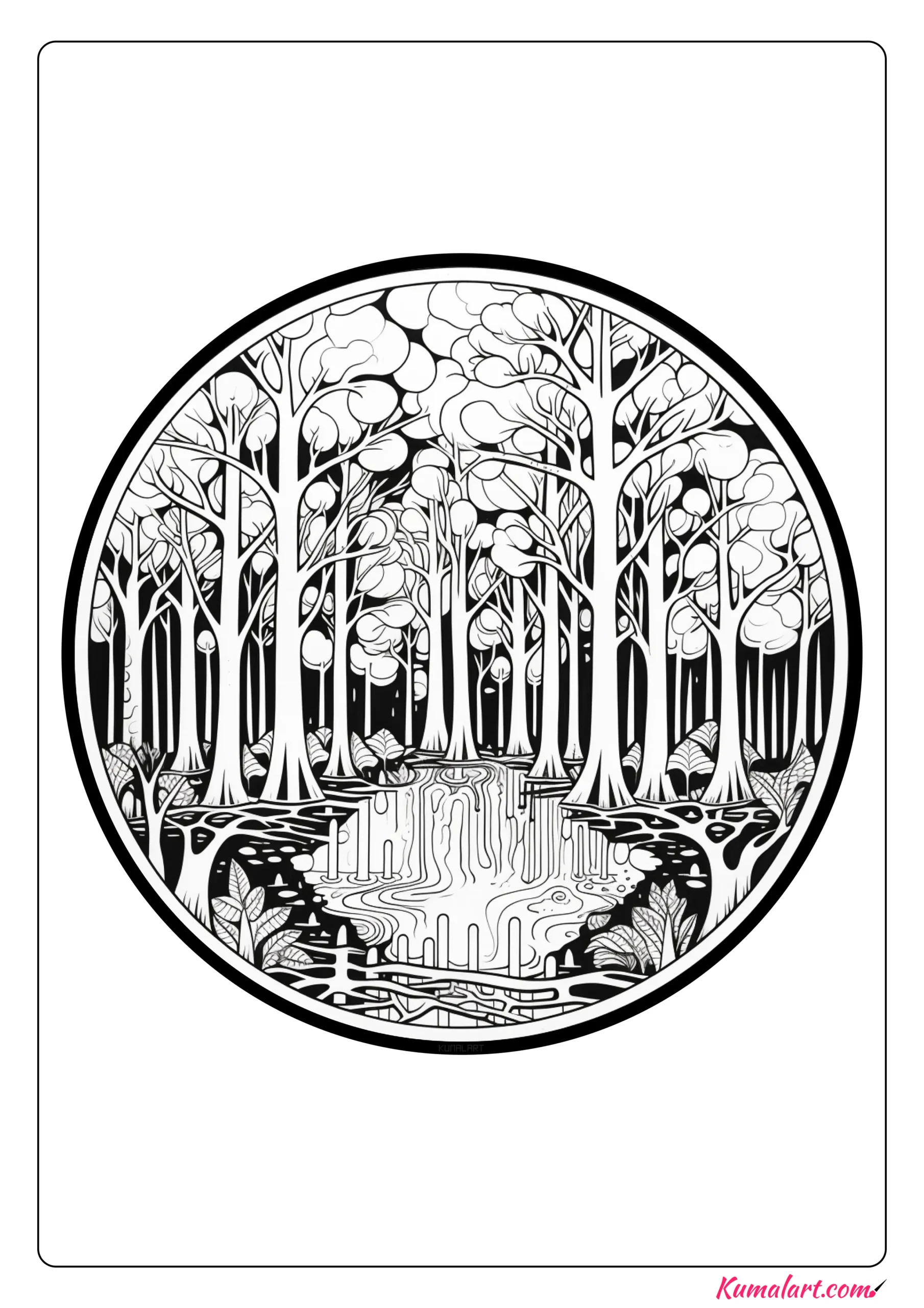 Exotic Rainforest Coloring Page
