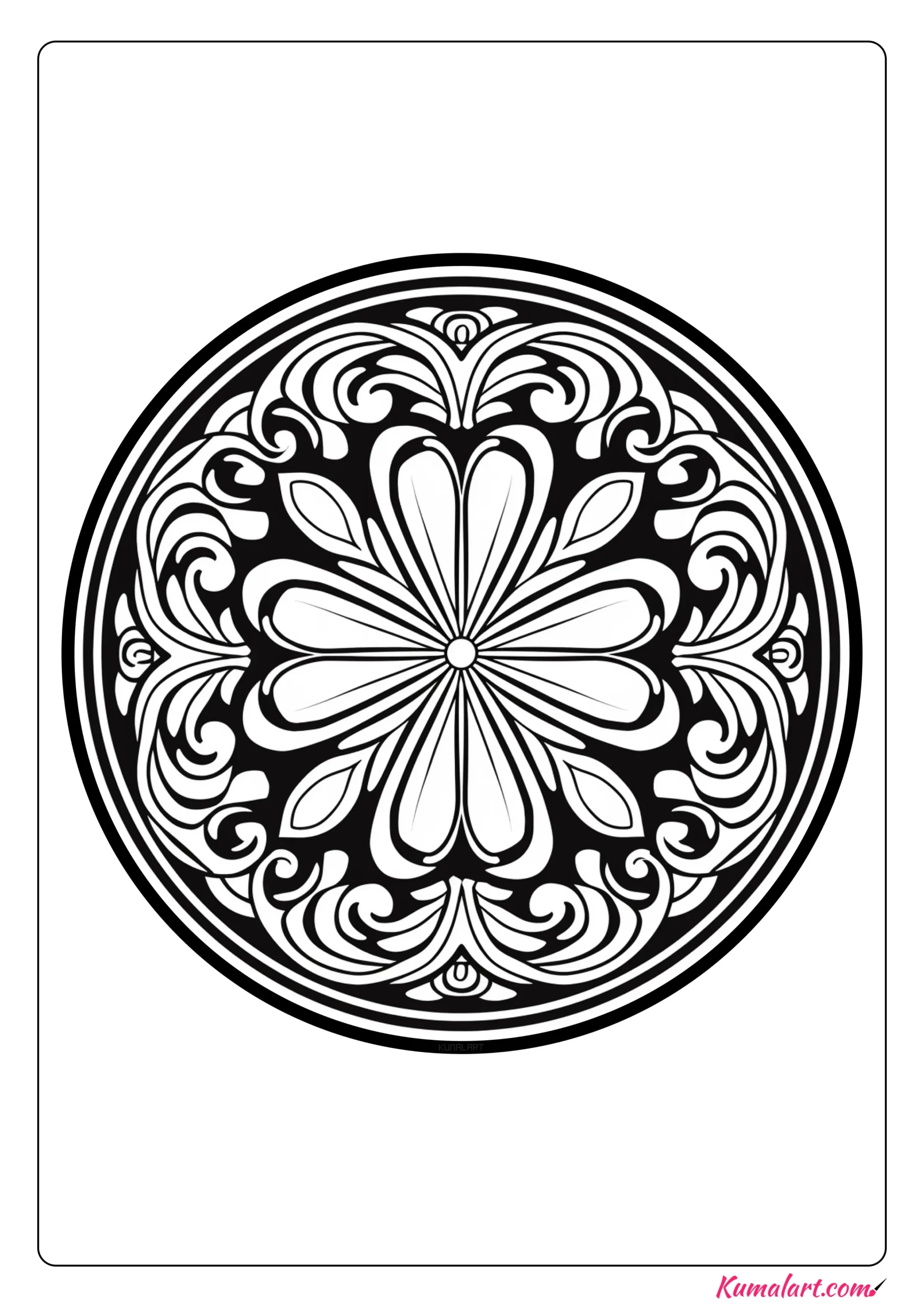 Floral Shamrock St Patrick’s Day Mandala Coloring Page