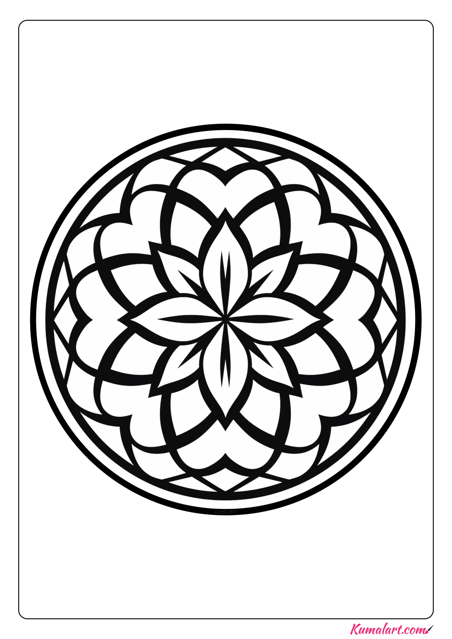 Flower Geometric Mandala Coloring Page