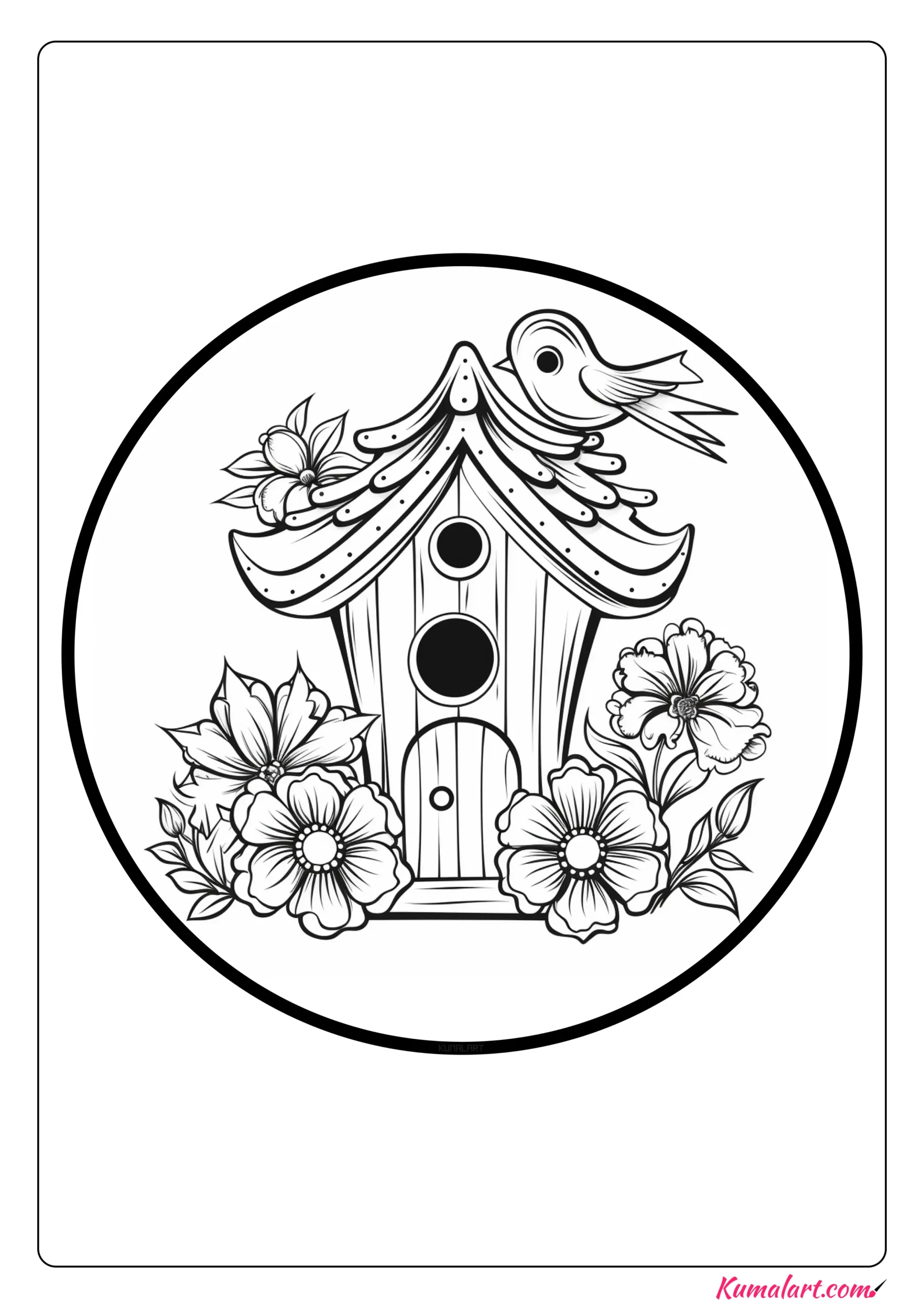 Gorgeous Birdhouse Coloring Page