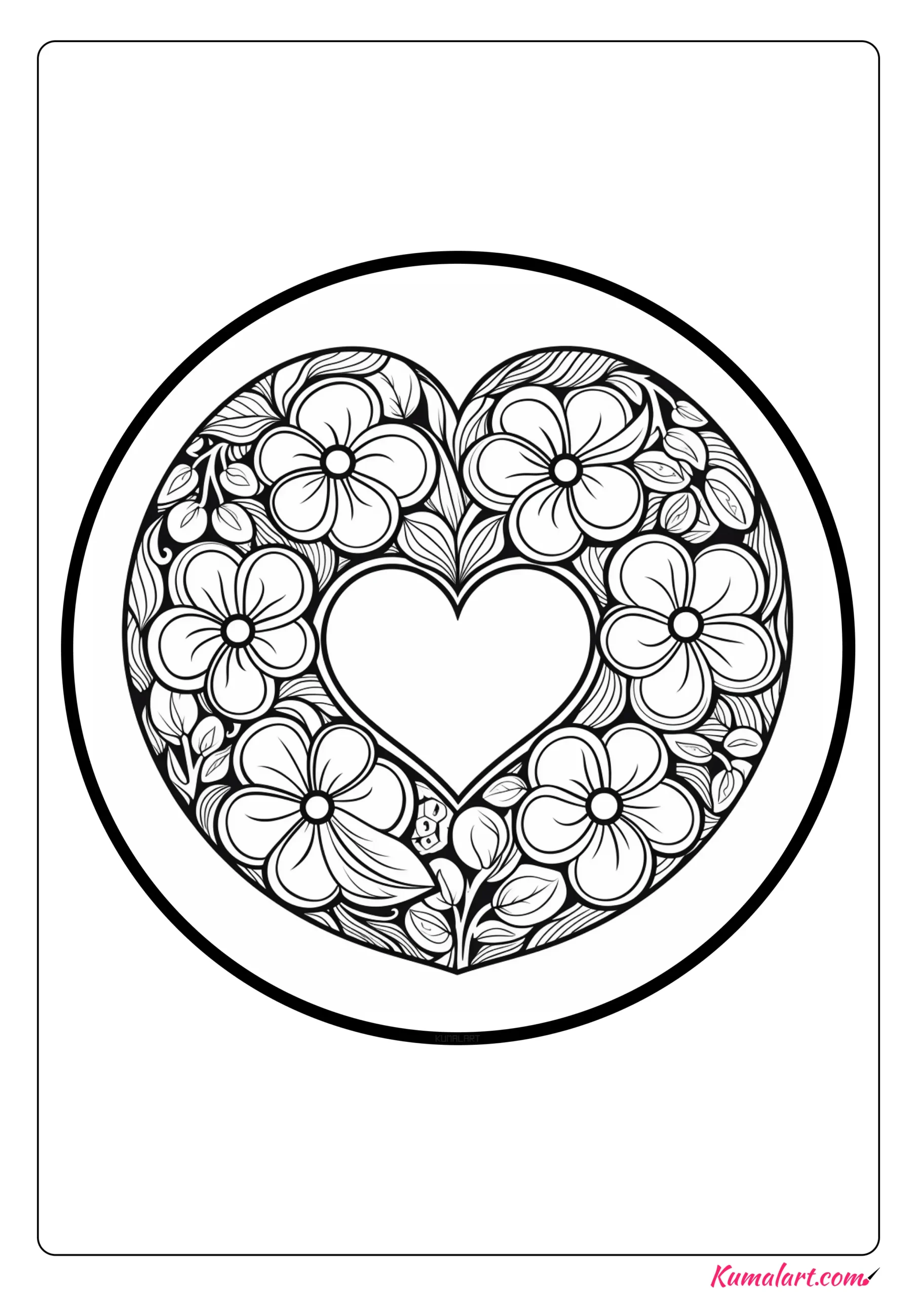 Heart Shaped Valentine’s Day Coloring Page