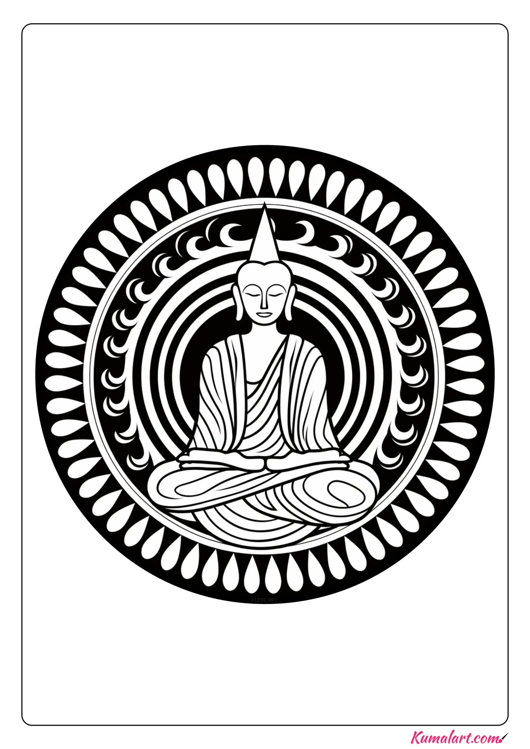 Humble Buddhist Coloring Page