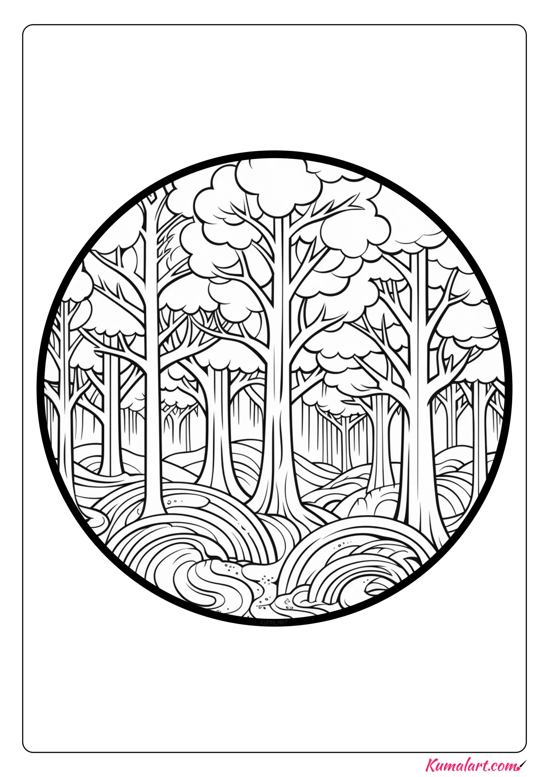 Humid Rainforest Coloring Page