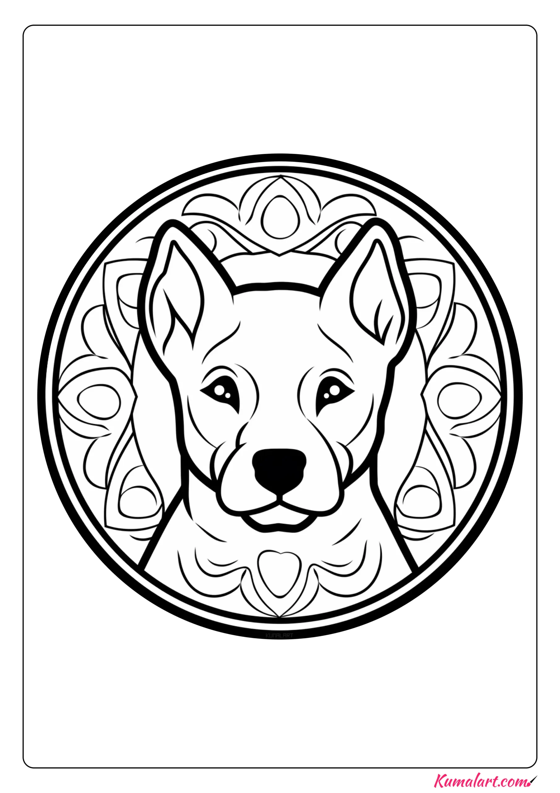 Jack the Dog Mandala Coloring Page