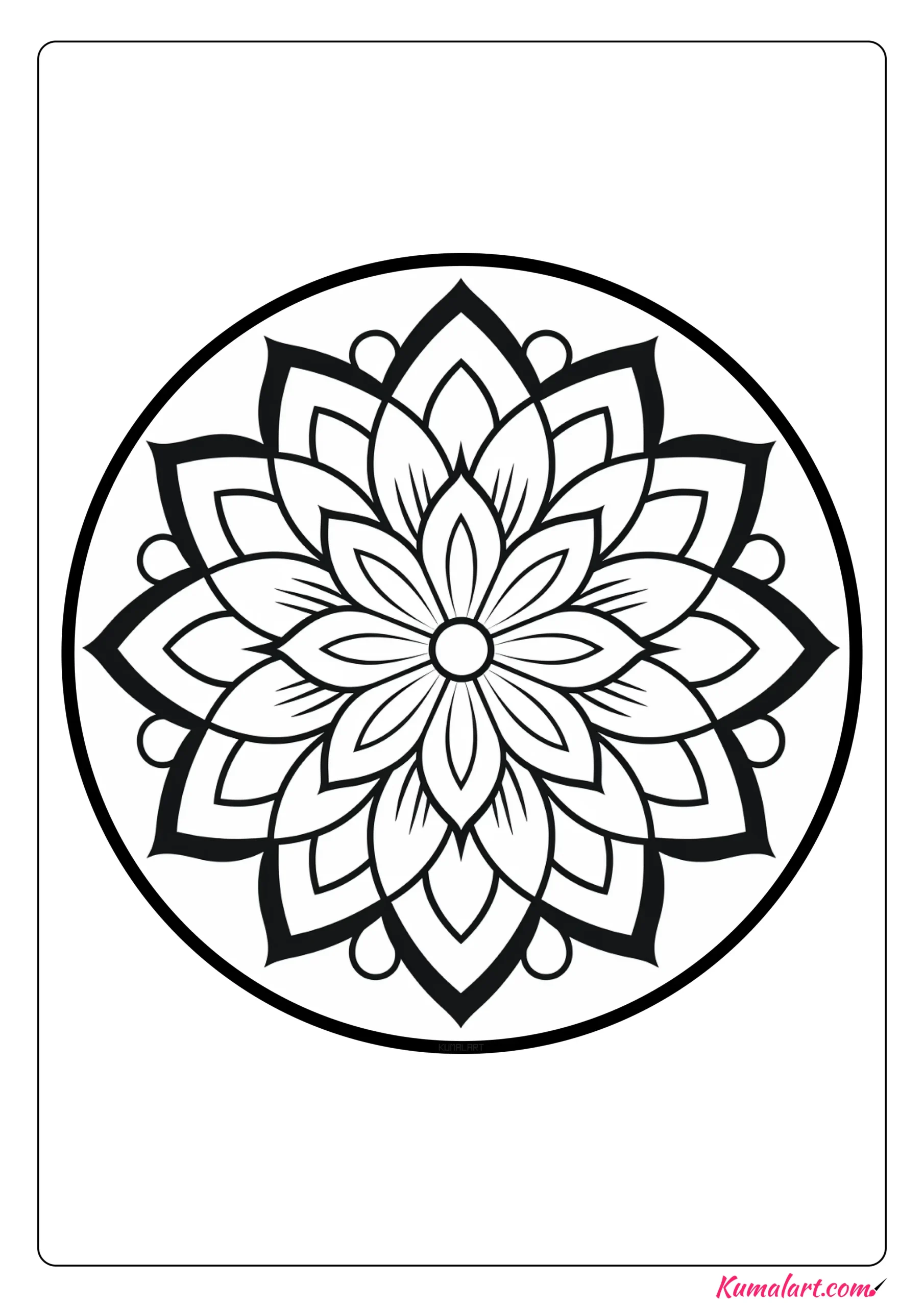 Jalajaa Lotus Flower Mandala Coloring Page