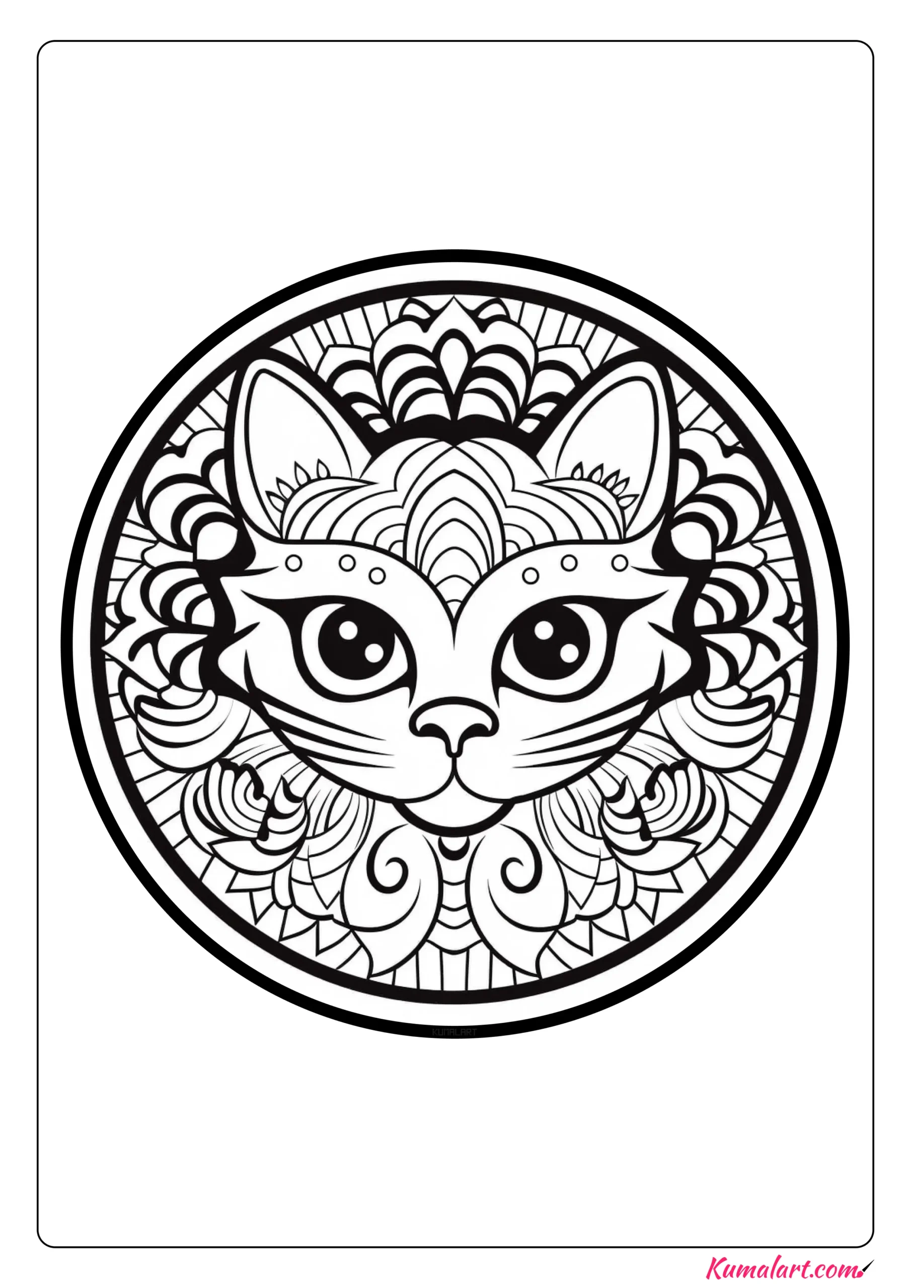 Joanna the Cat Mandala Coloring Page