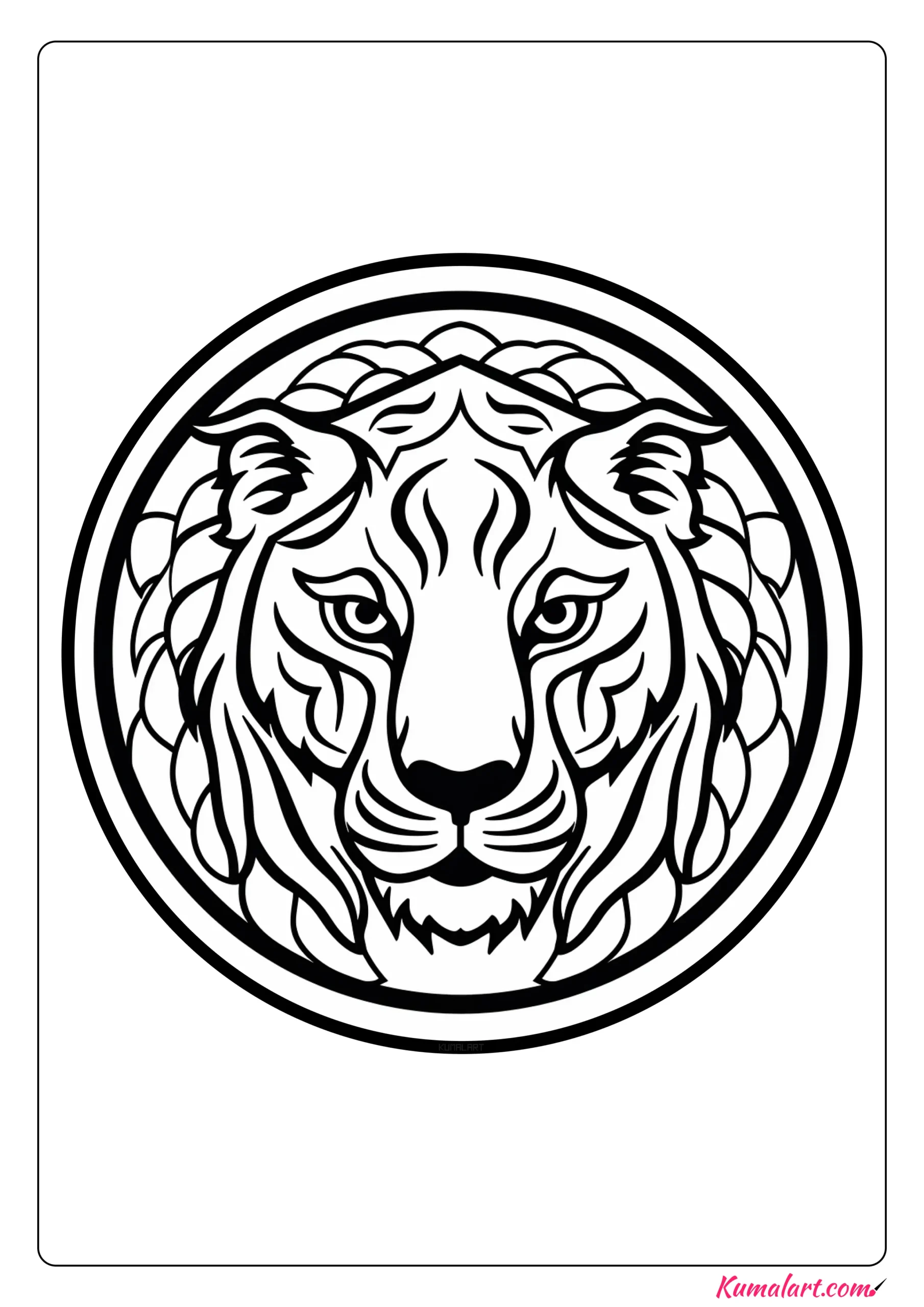Kaziu the Tiger Mandala Coloring Page